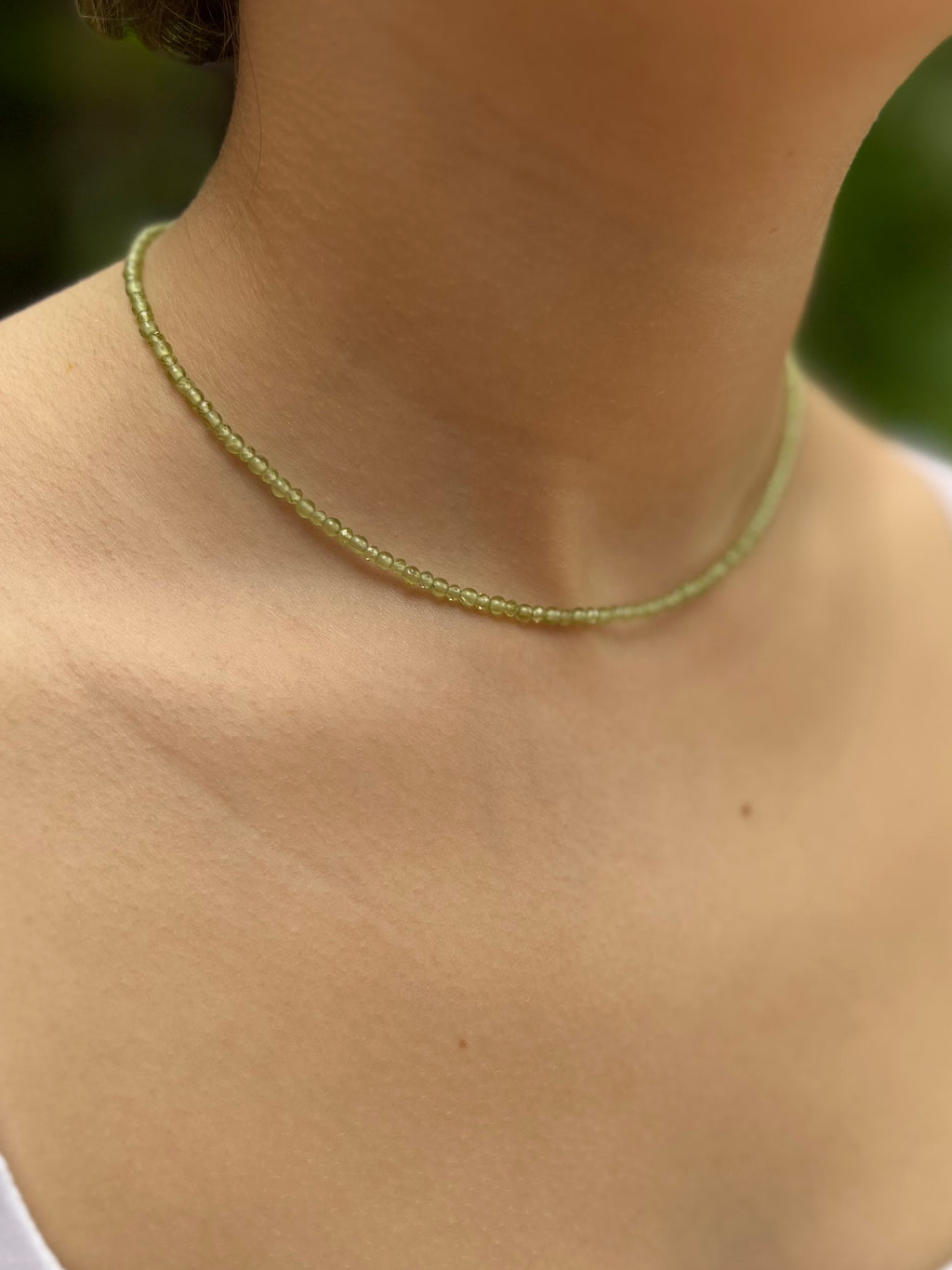Peridot Necklace: 18K Gold Plated clasp