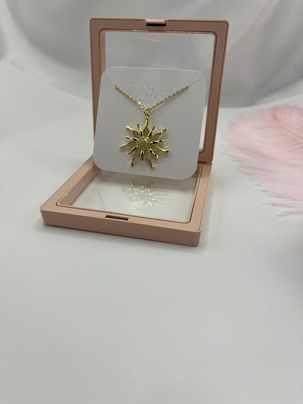 Sun Necklace, Real 18K Gold Plated