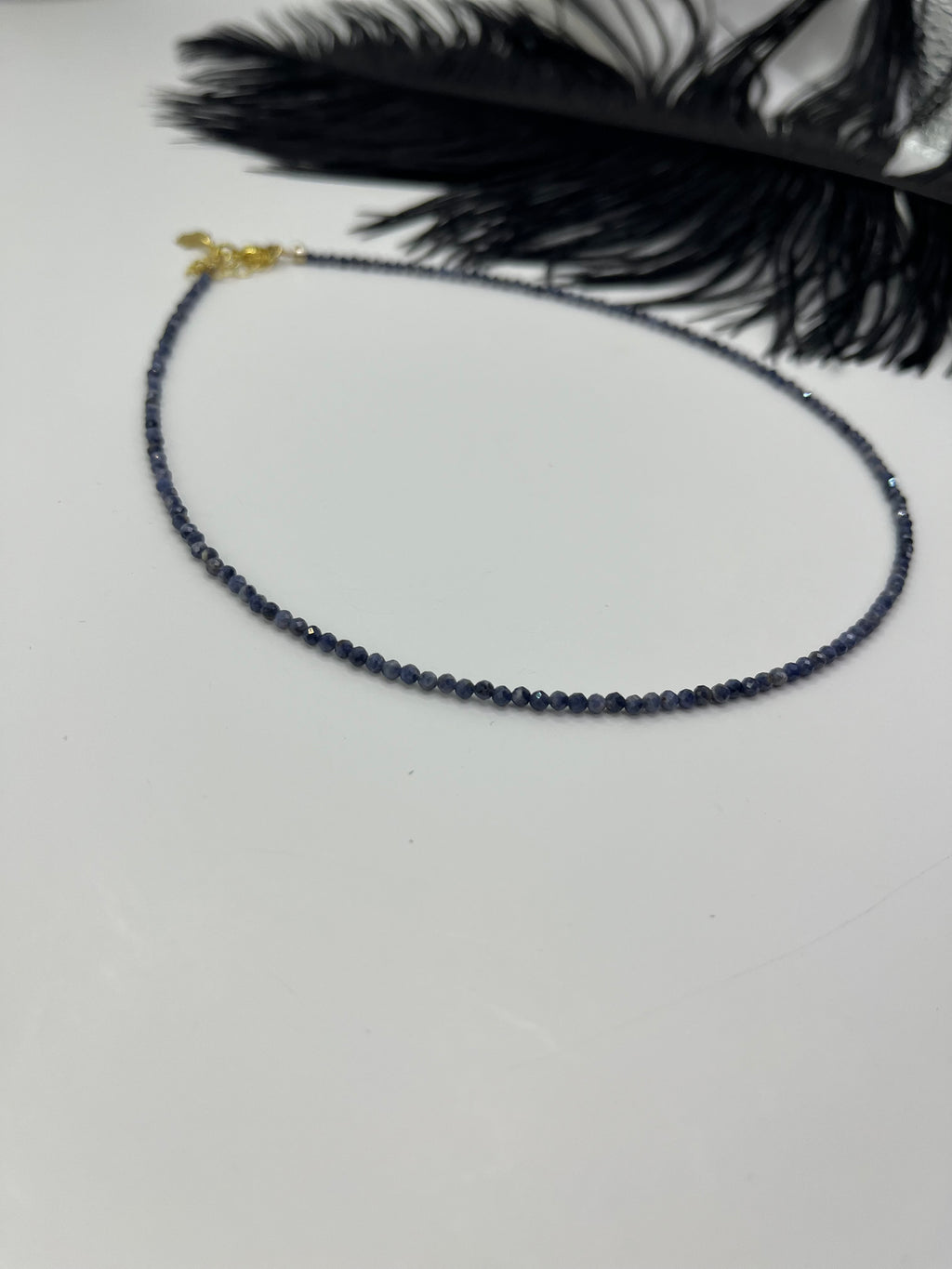 Sapphire Necklace: 18K Gold Plated clasp