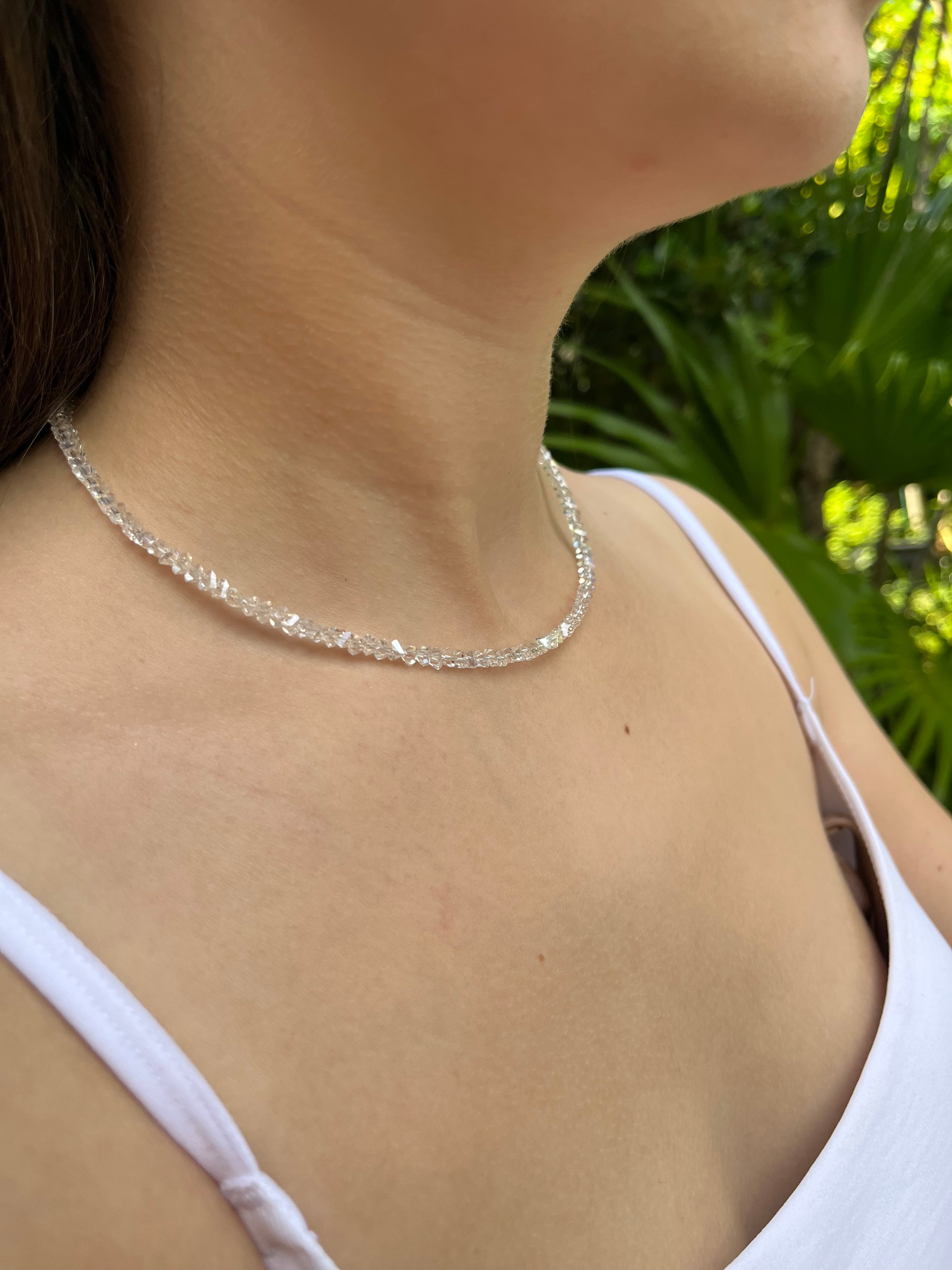 Delicate Crystal Choker Necklace – 4 Colors | Faceted Jewelry Crystal Beads | 18K Gold Plated Brass Chain |