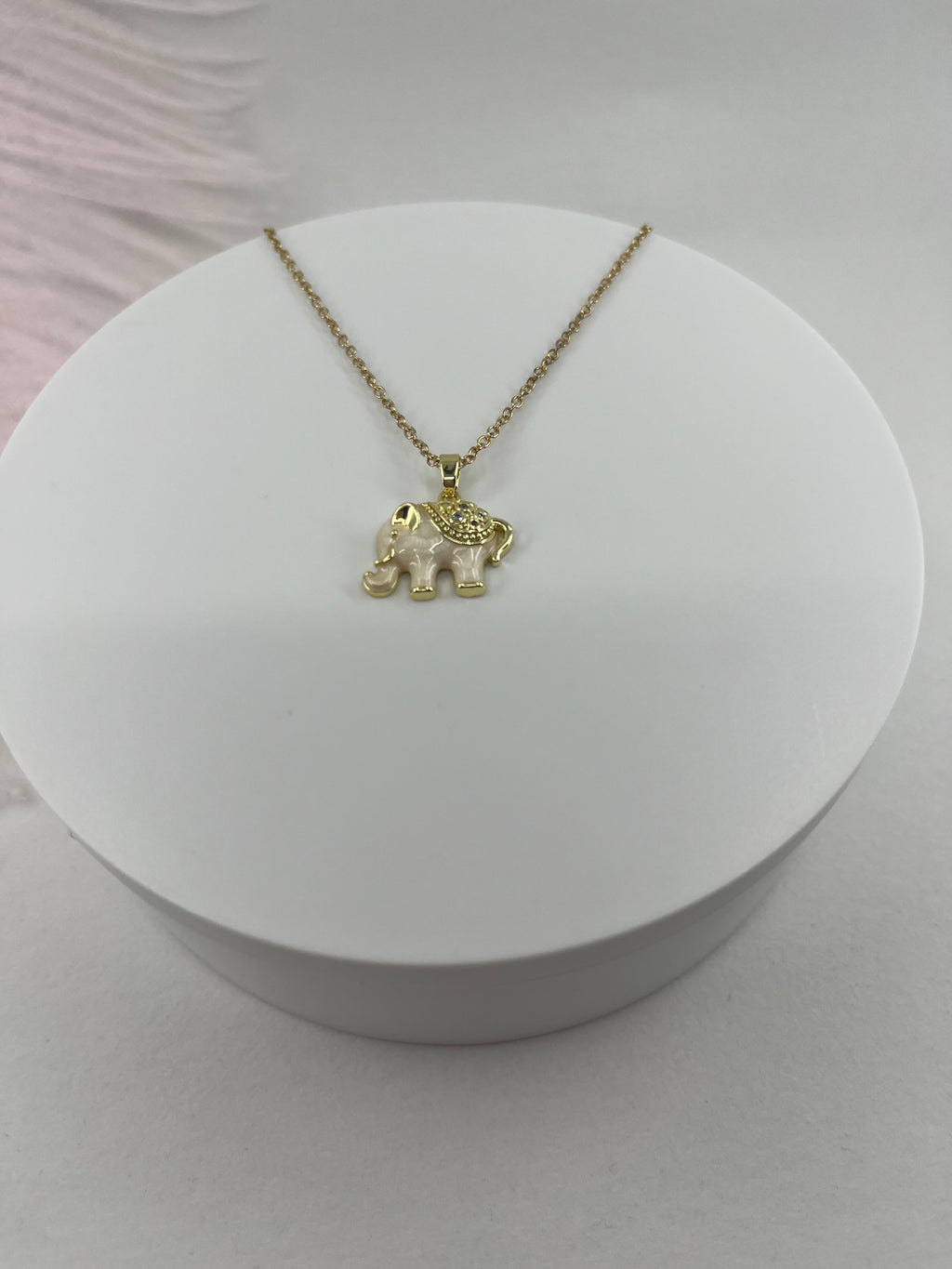 Elephant choker necklace, 18k gold plated