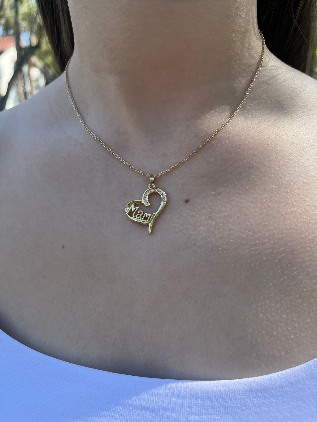 Mothers Necklace, Heart pendant  Real 18K Gold Plated