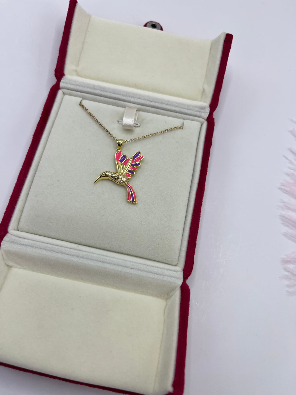 Hummingbird Necklace, Real 18K Gold Plated