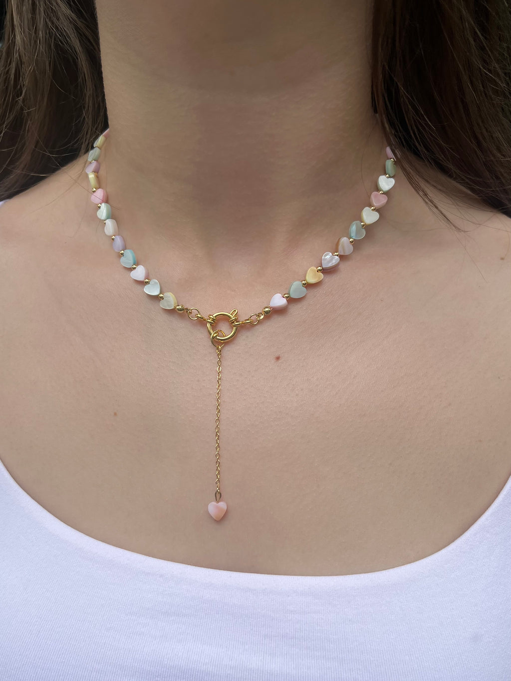 Heart Shell necklace with earrings