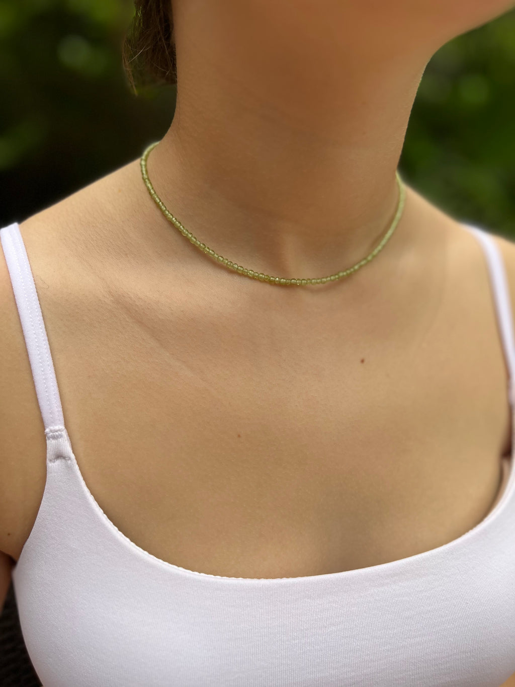 Peridot Necklace: 18K Gold Plated clasp