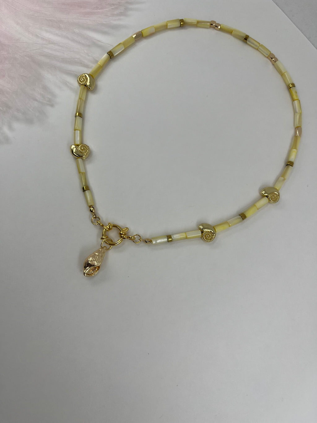 Natural Shell Necklace with Conch/Star/Fish Charm, 18K Gold Plated