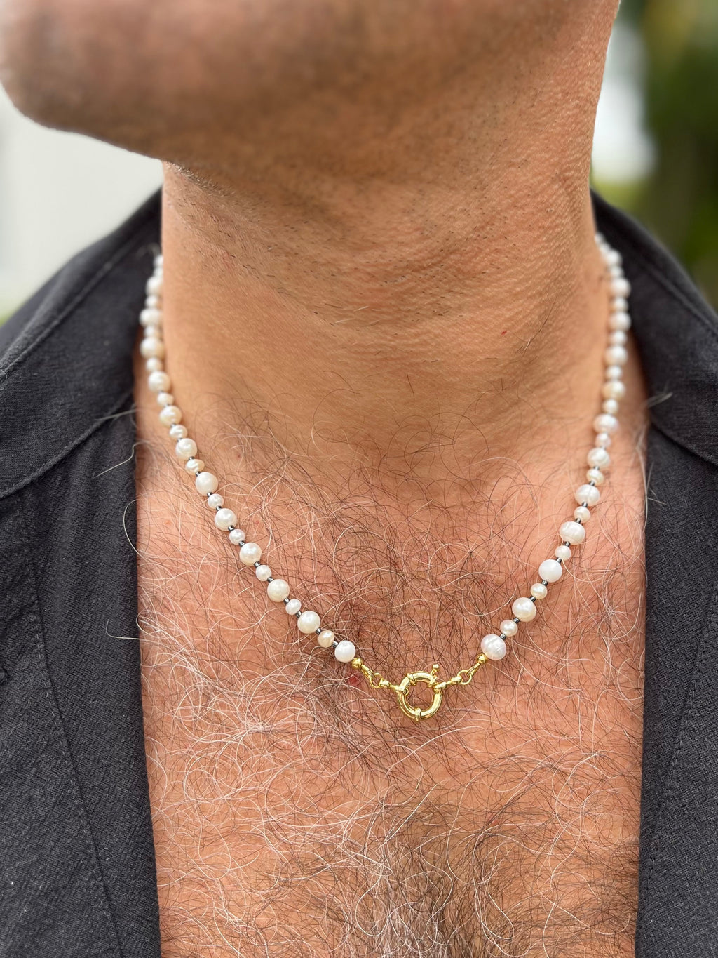Unisex Freshwater Pearl Necklace – 24k Gold Plated Clasp