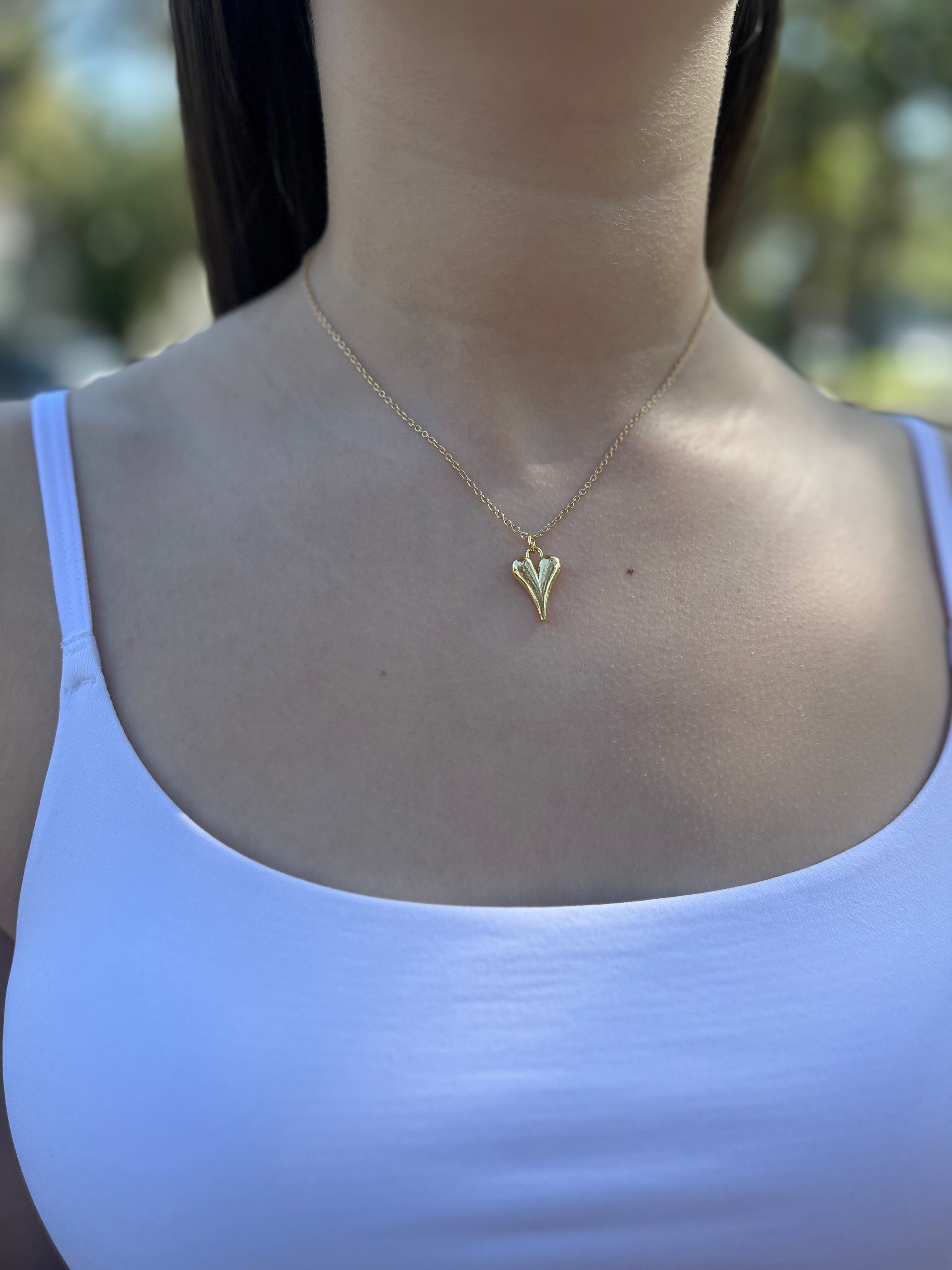 Heart Necklace, Real 18K Gold Plated
