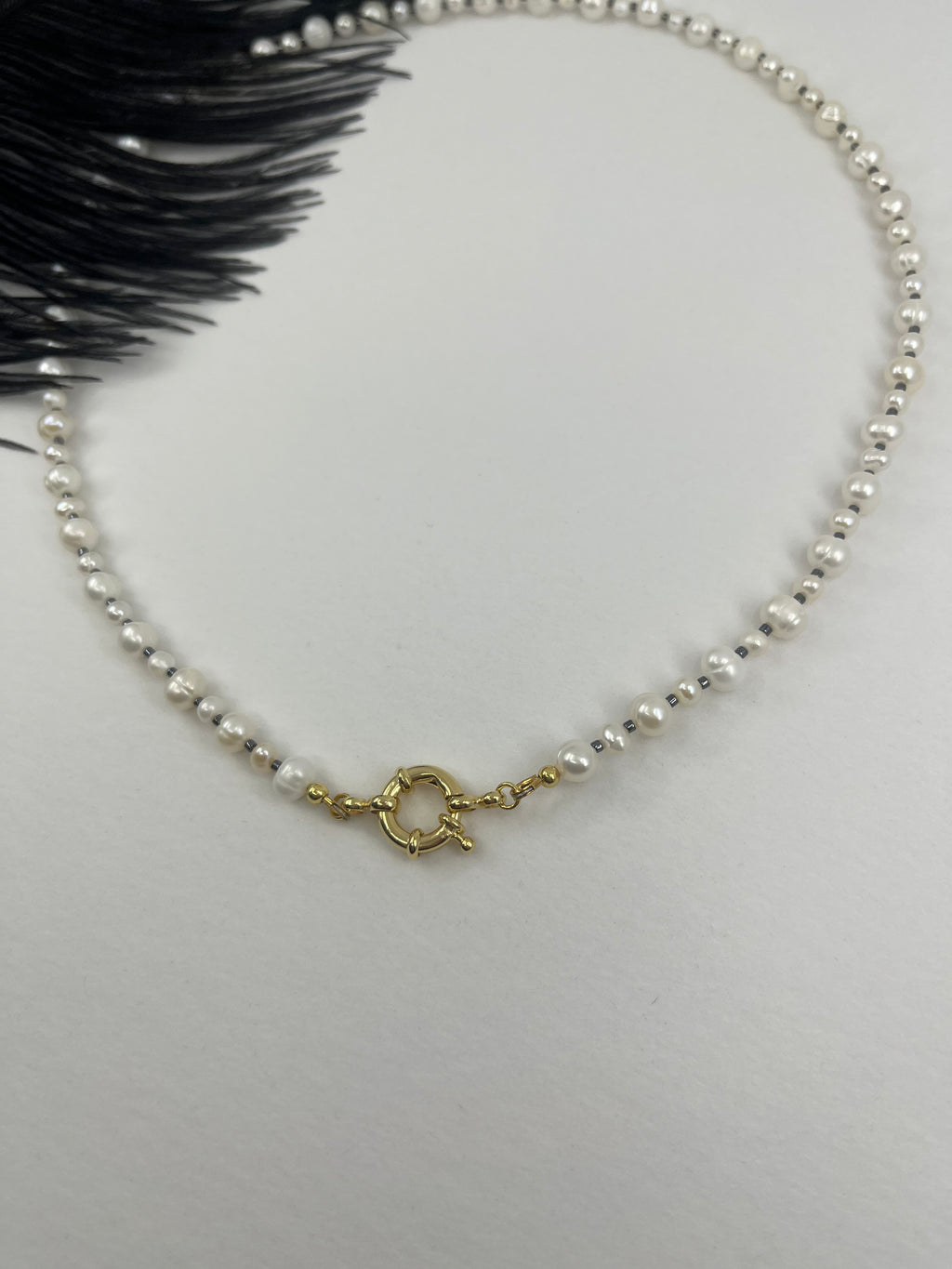 Unisex Freshwater Pearl Necklace – 24k Gold Plated Clasp