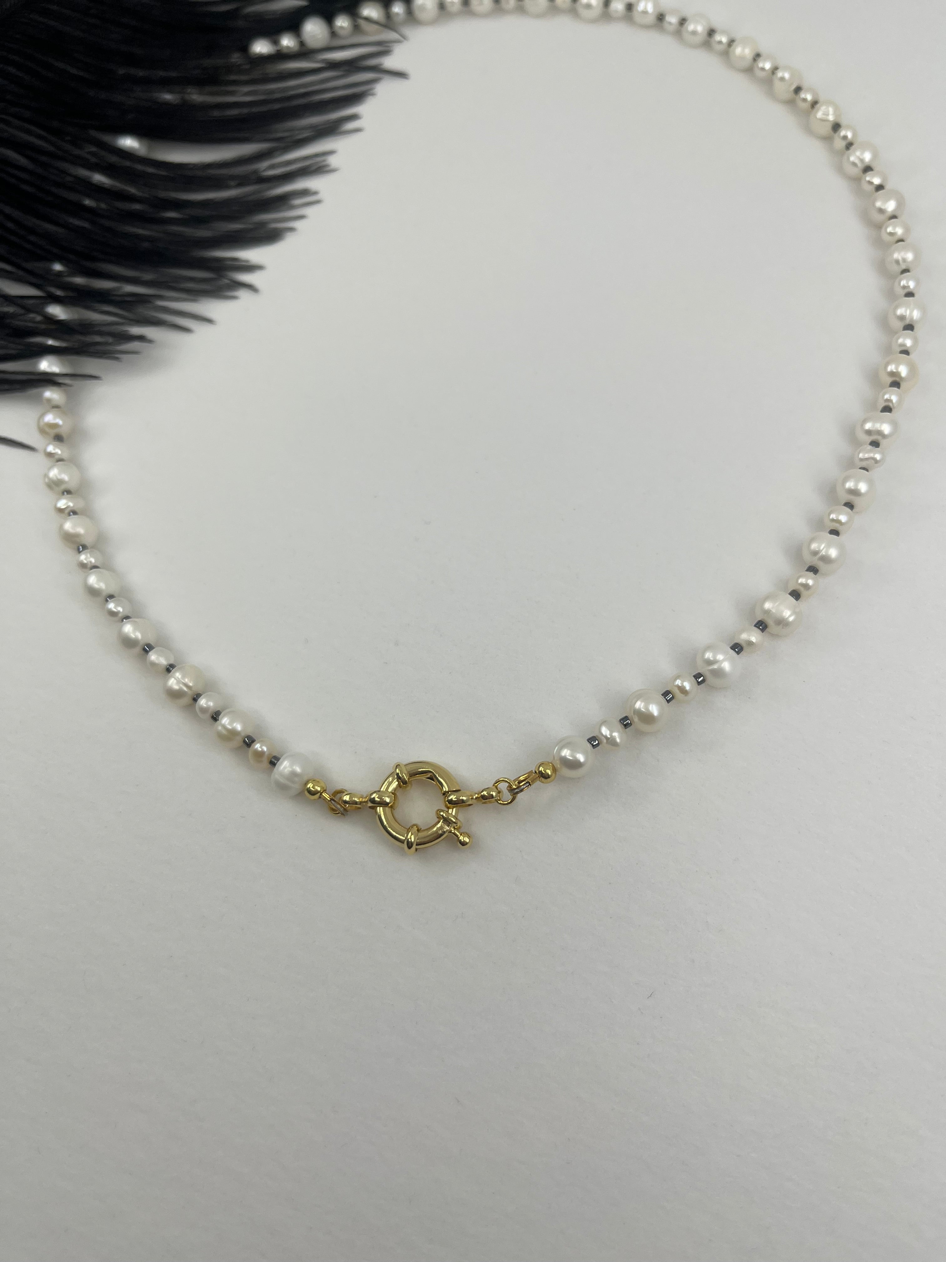 Unisex Freshwater Pearl Necklace – 24k Gold Plated Clasp