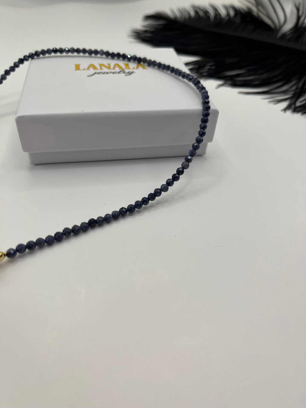 Sapphire Slider Y-Necklace, 18k gold plated