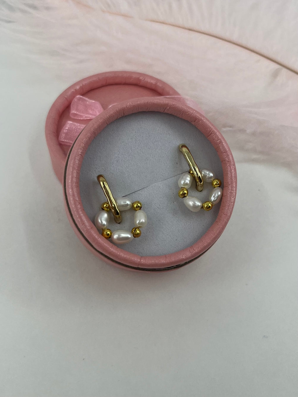 Natural Pearl Gold Earrings