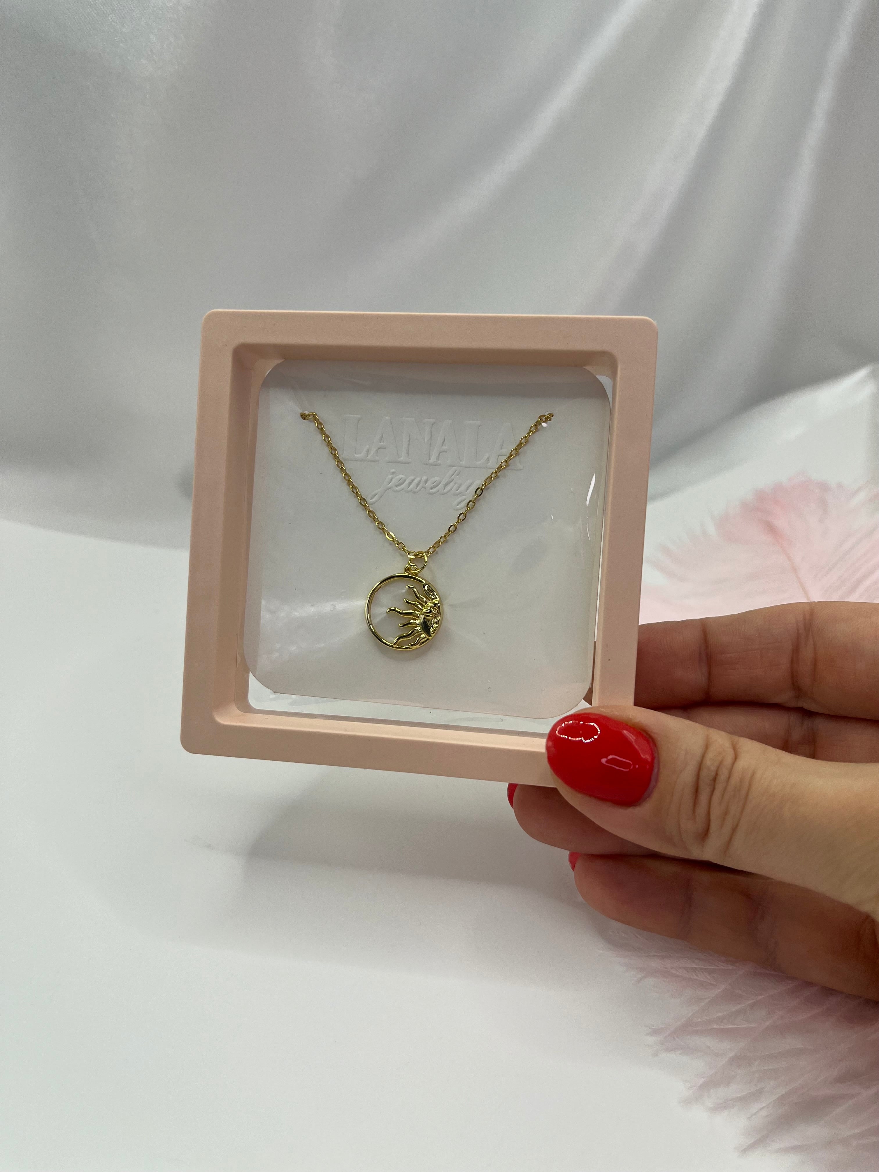 Sun Shell Necklace, Real 18K Gold Plated