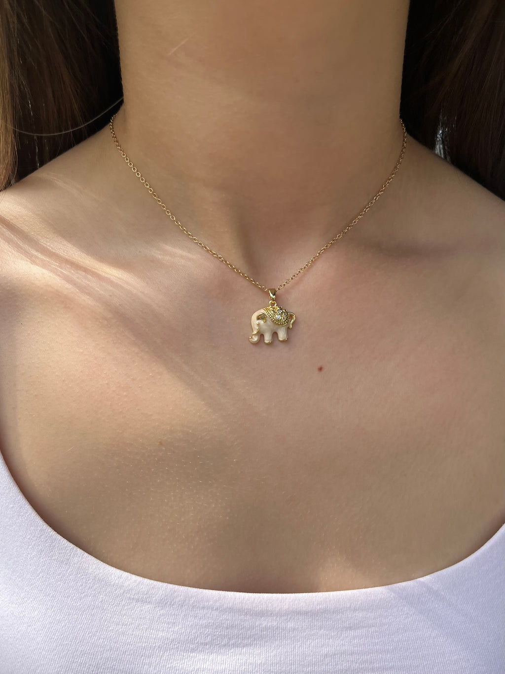 Elephant choker necklace, 18k gold plated