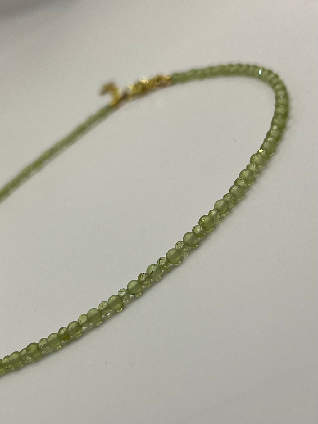 Peridot Necklace: 18K Gold Plated clasp