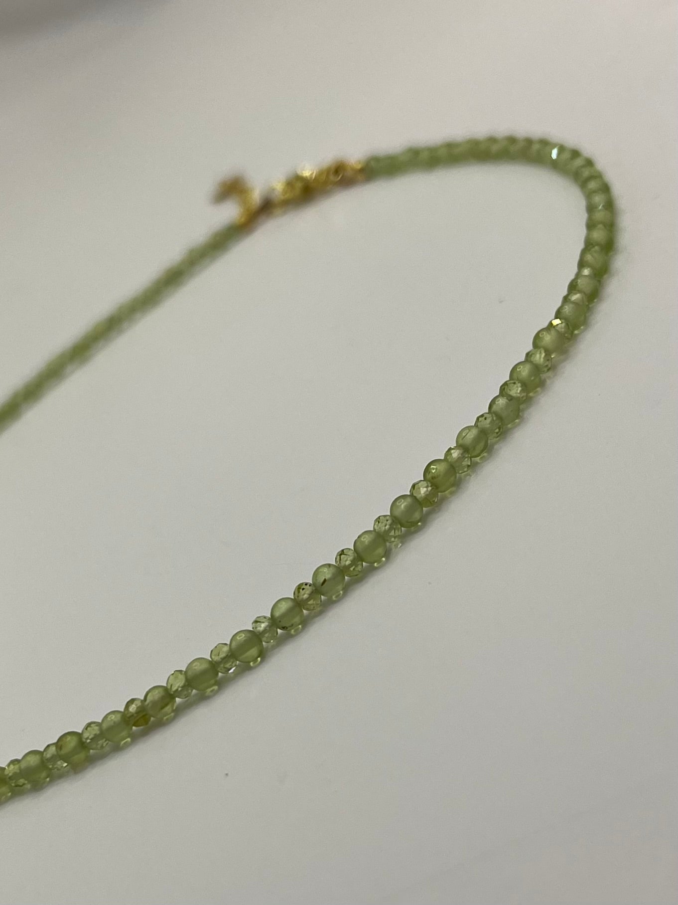 Peridot Necklace: 18K Gold Plated clasp