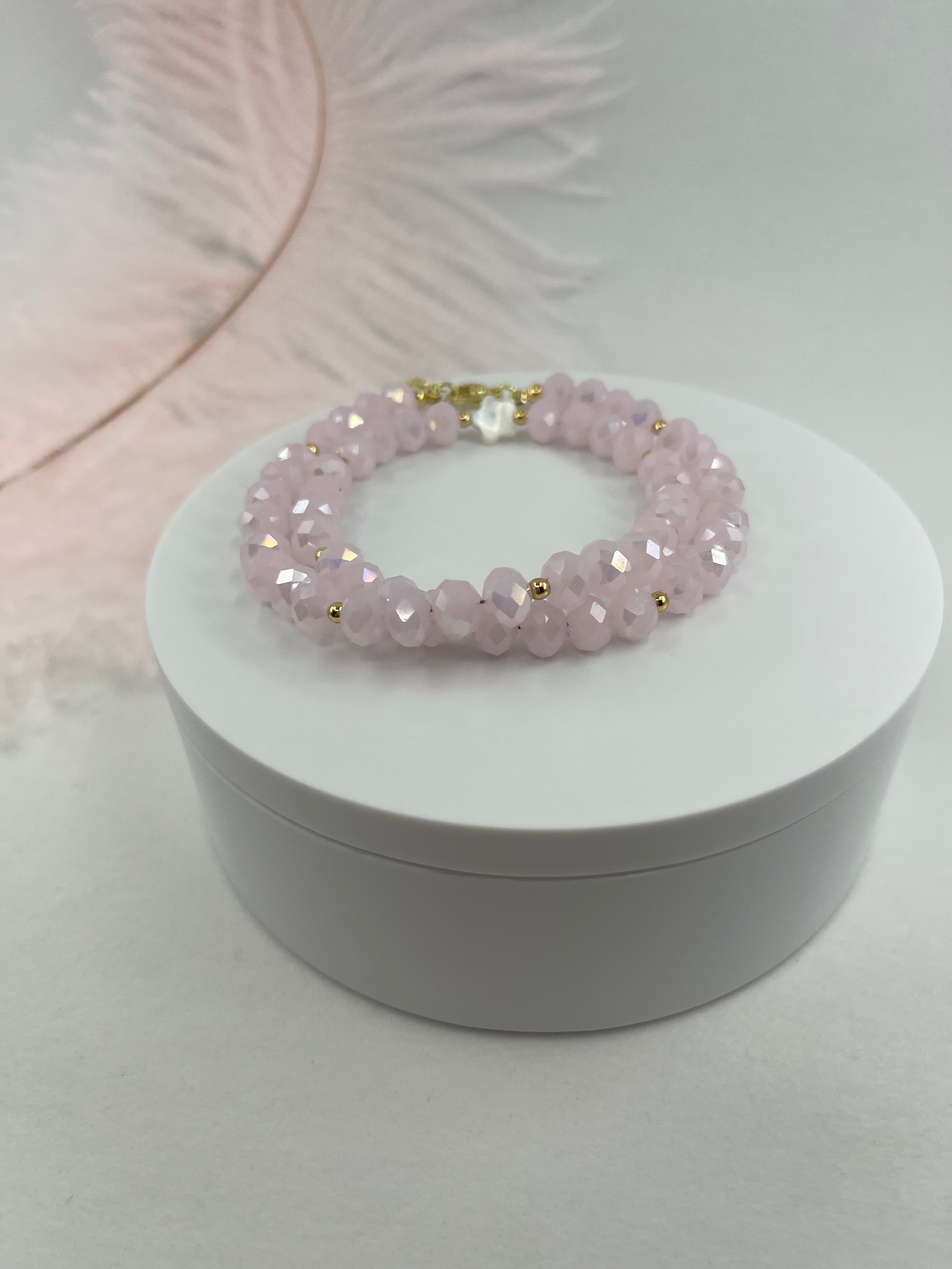 Pink Crystal Choker Necklace – 18K Gold Plated clasp