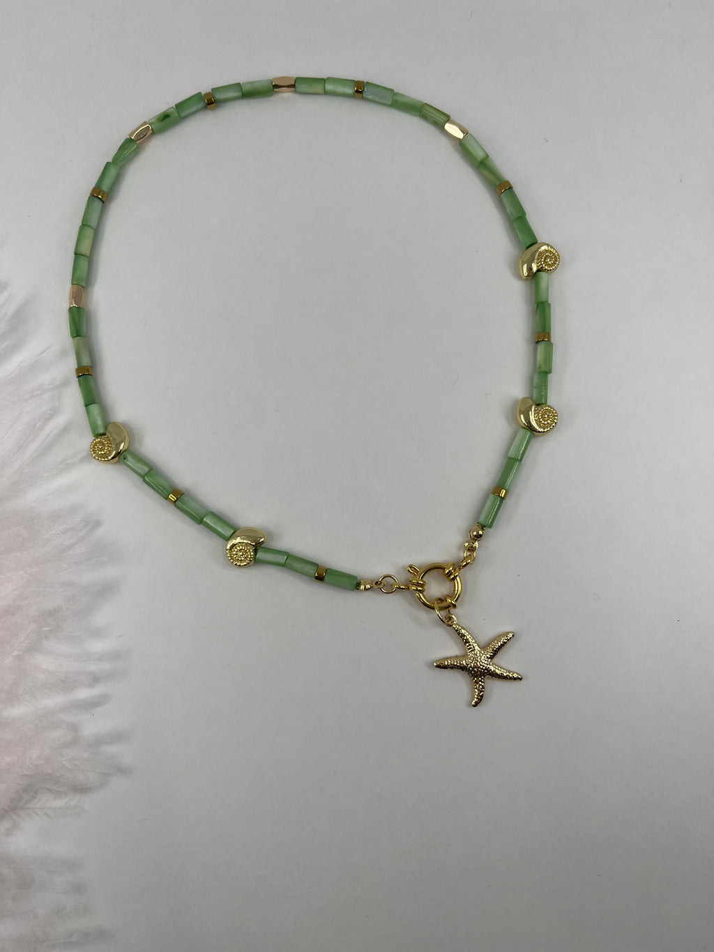 Natural Shell Necklace with Conch/Star/Fish Charm, 18K Gold Plated