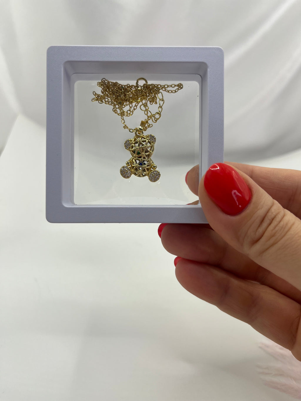 Teddy Bear Necklace, pendant  Real 16K Gold Plated