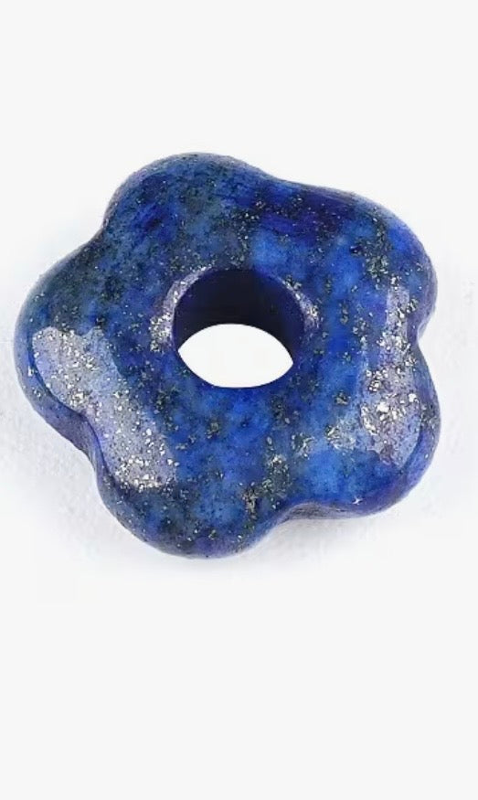 Lapis flower Earrings, 18K Gold Plated