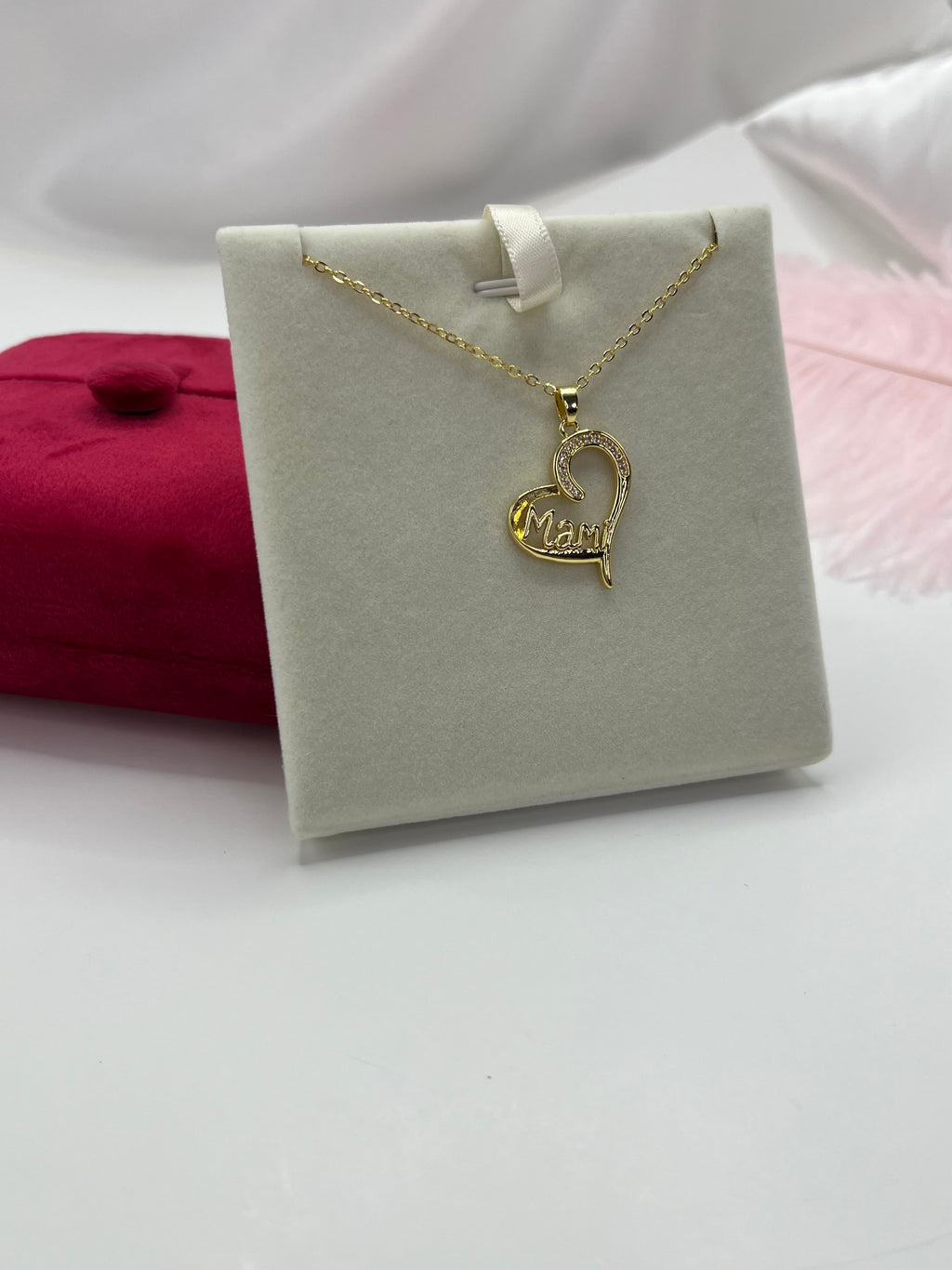 Mothers Necklace, Heart pendant  Real 18K Gold Plated