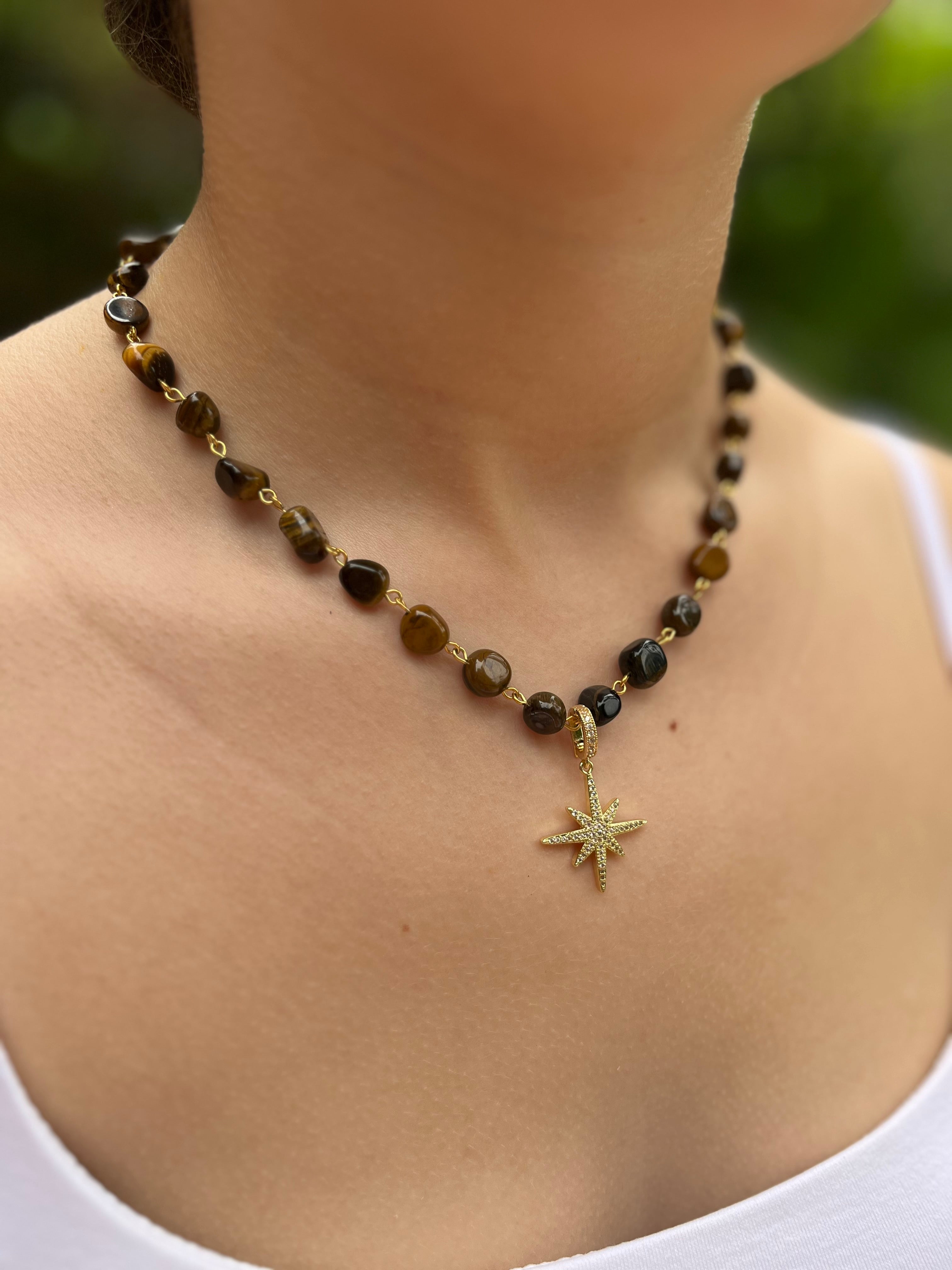 Natural Tiger Eye 3-in-1 Necklace – Transformable Design