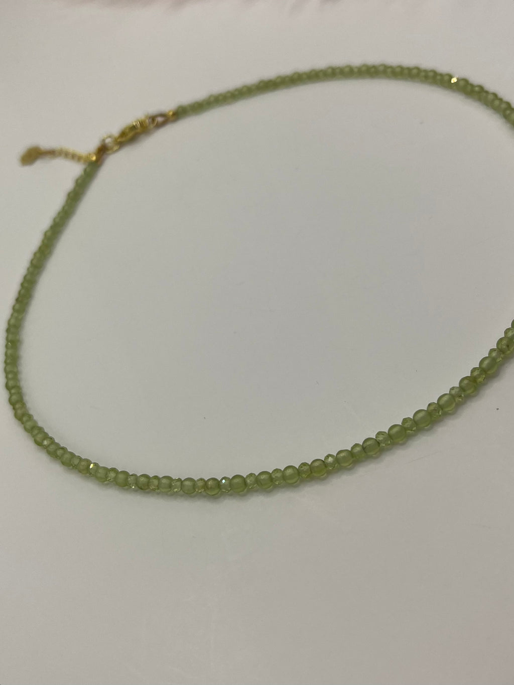 Peridot Necklace: 18K Gold Plated clasp