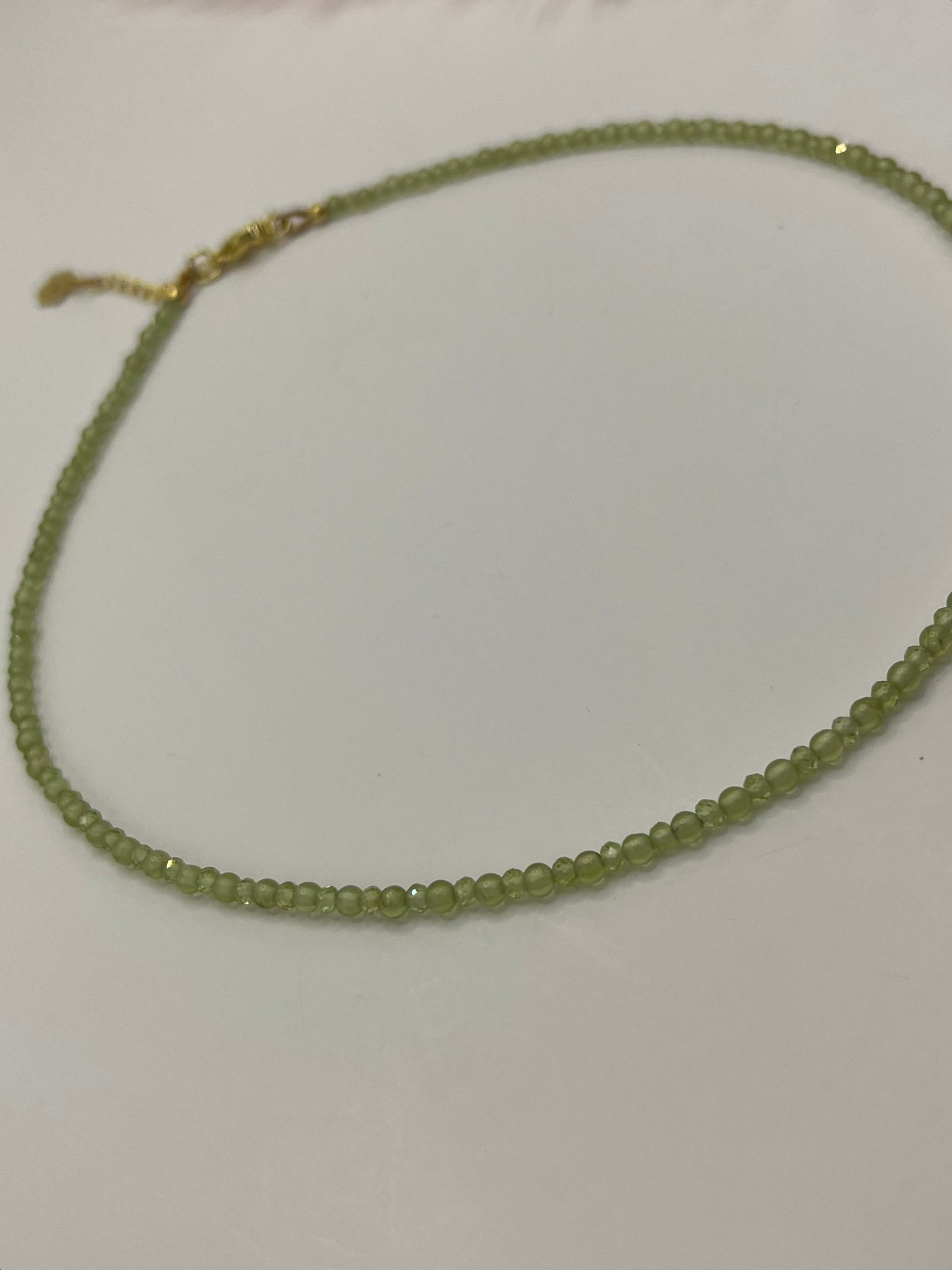 Peridot Necklace: 18K Gold Plated clasp