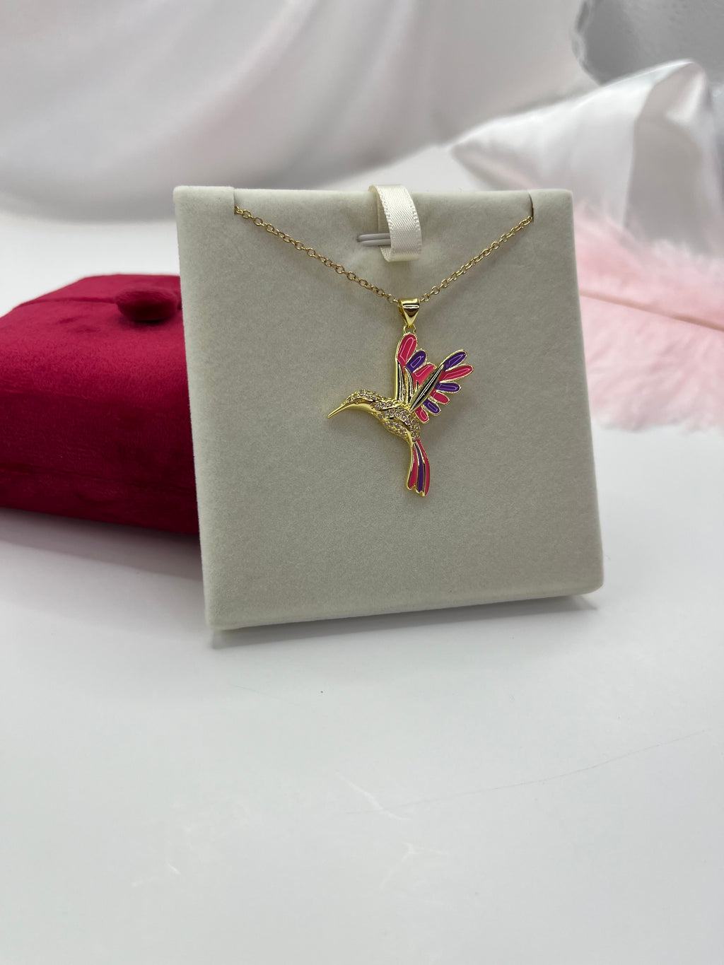 Hummingbird Necklace, Real 18K Gold Plated