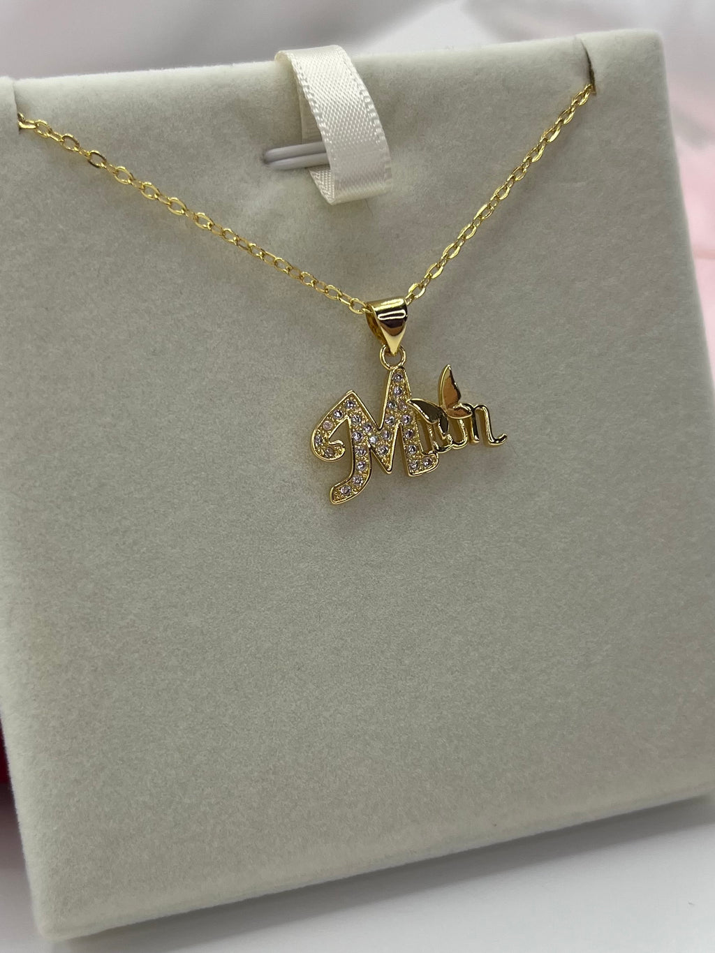 Mothers Necklace, pendant  Real 18K Gold Plated