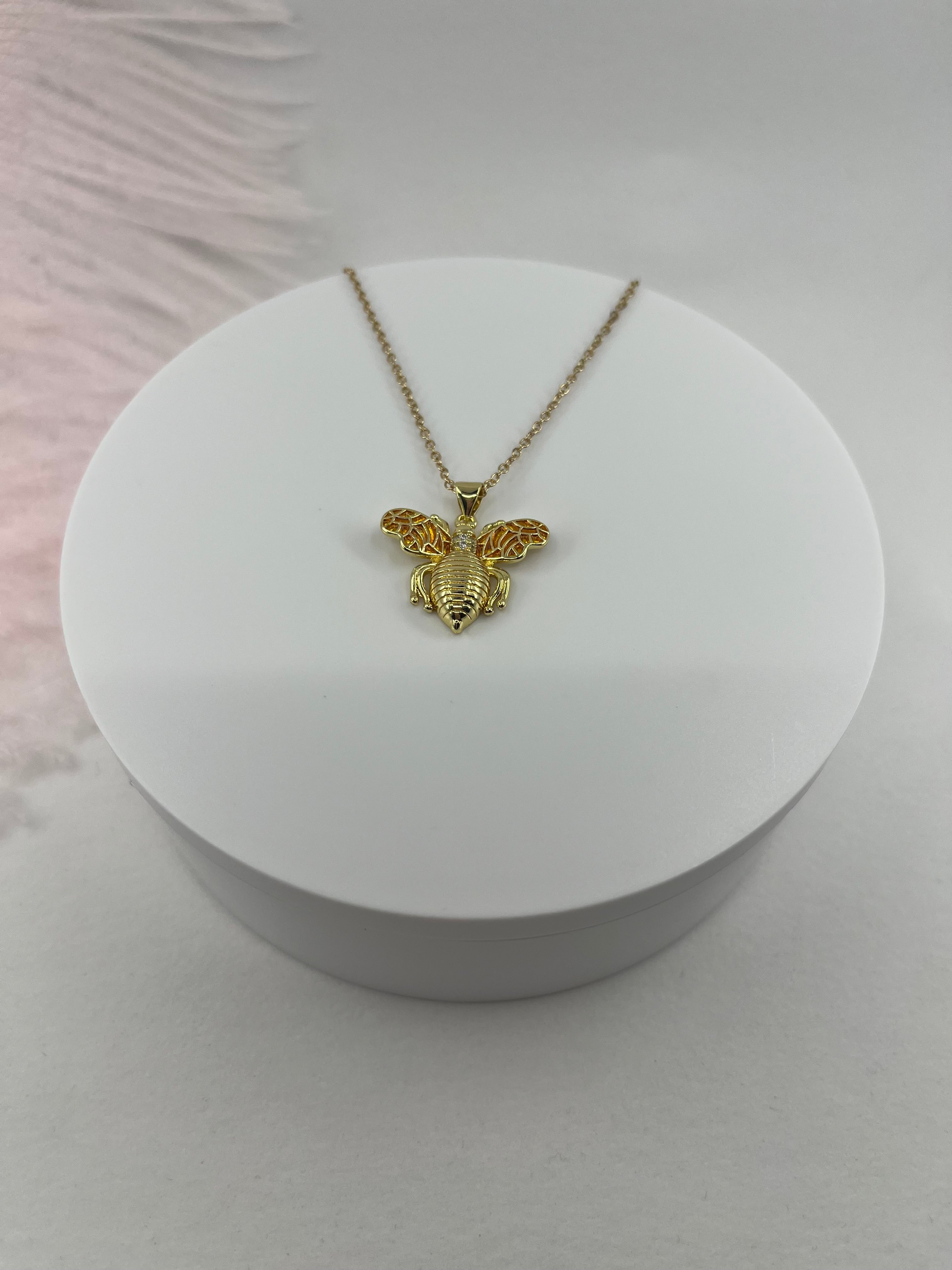Bee choker necklace, 18k gold plated