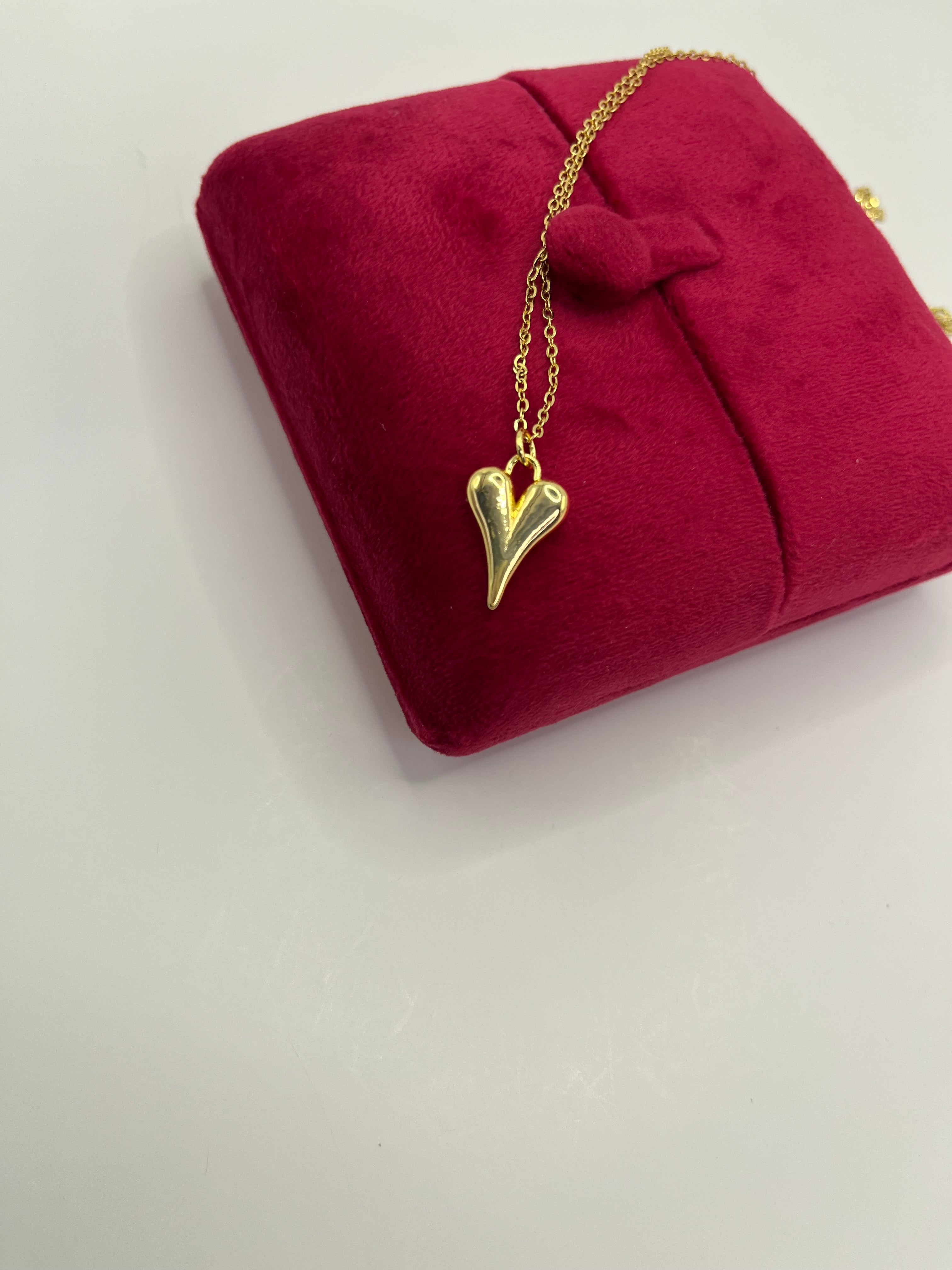 Heart Necklace, Real 18K Gold Plated