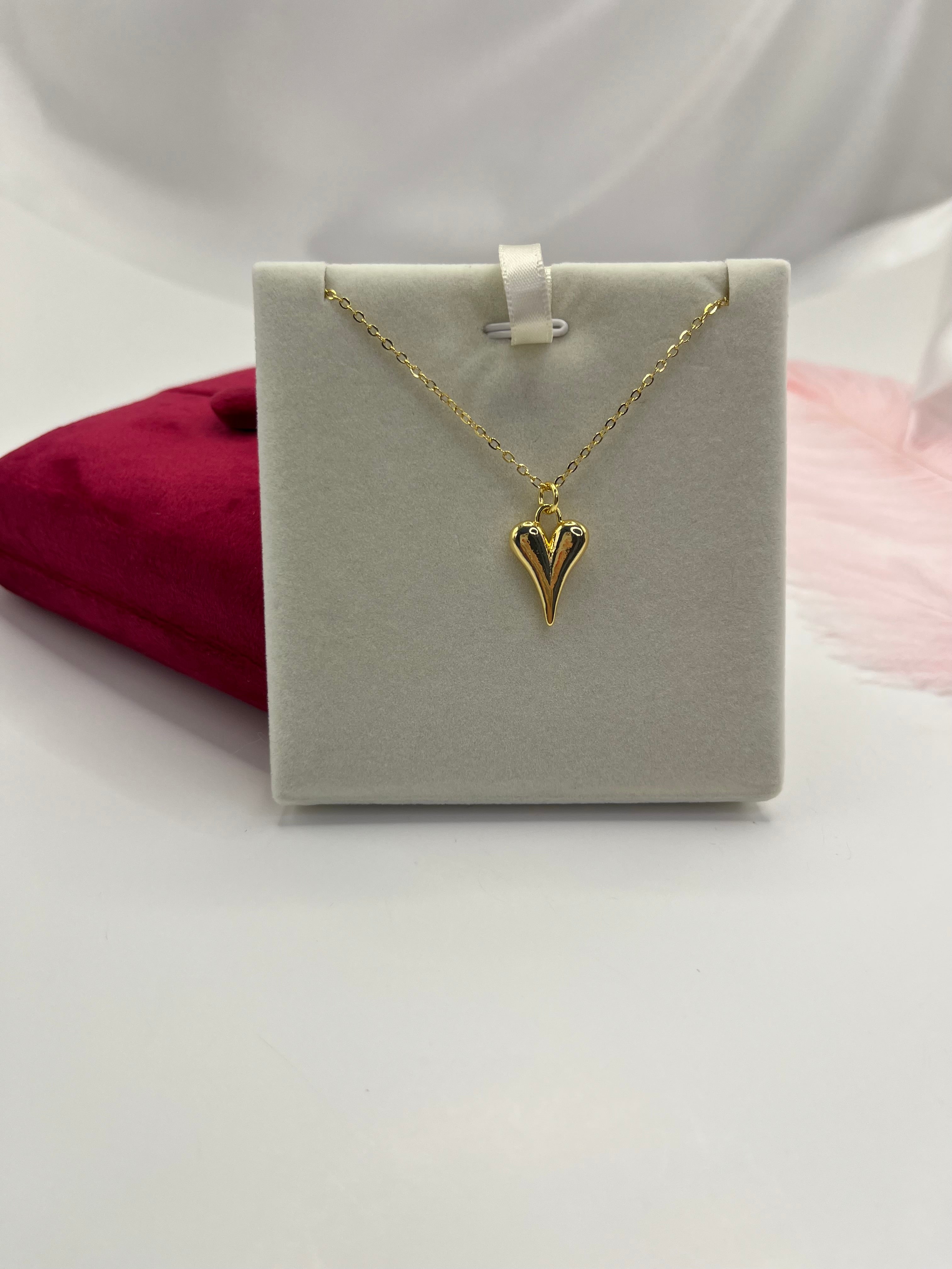 Heart Necklace, Real 18K Gold Plated
