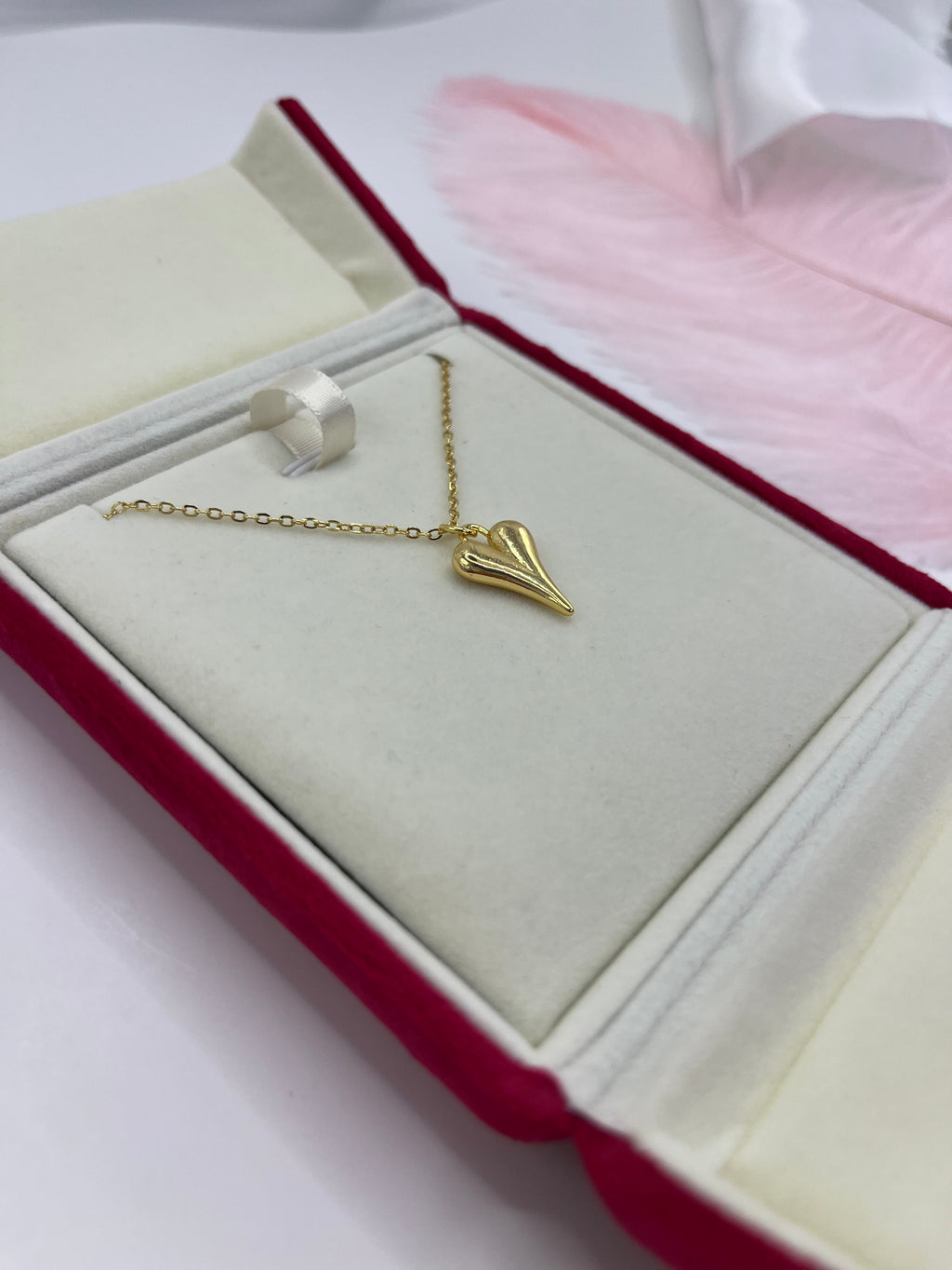Heart Necklace, Real 18K Gold Plated