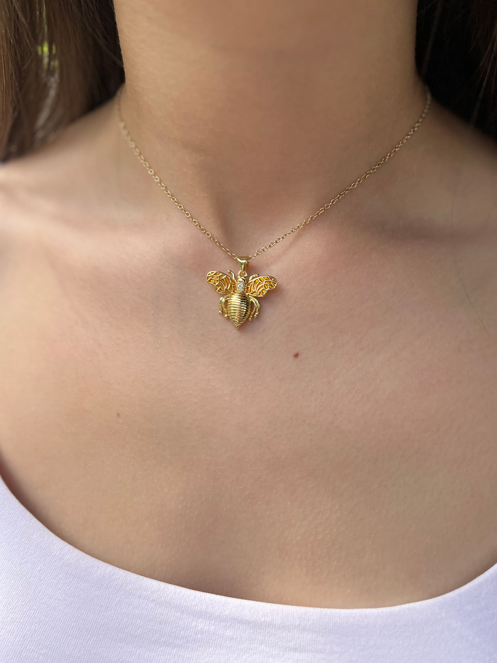 Bee choker necklace, 18k gold plated