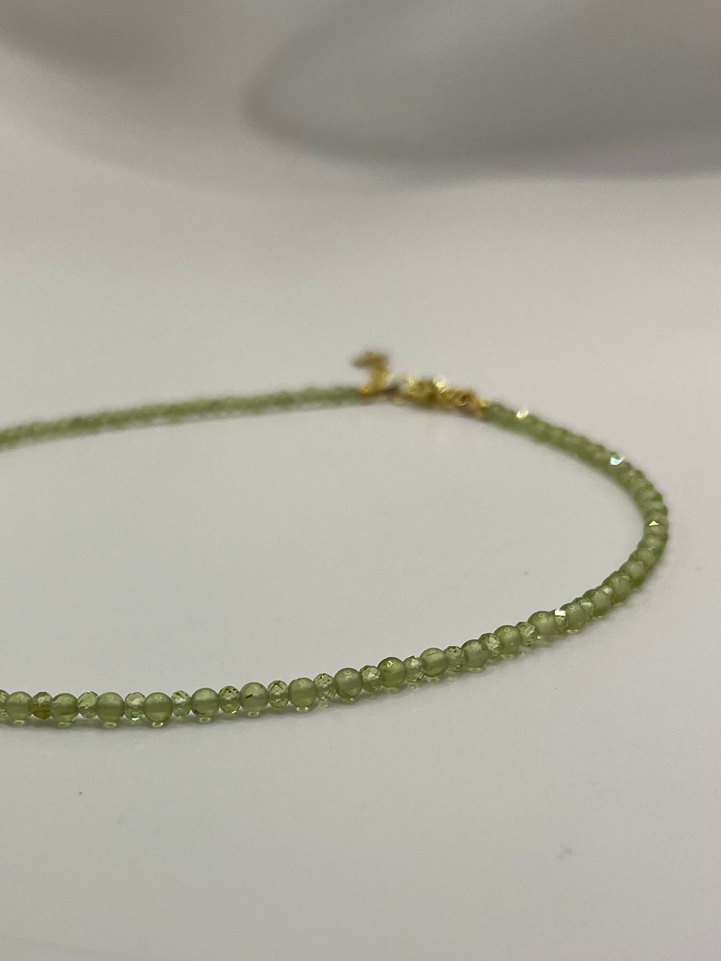 Peridot Necklace: 18K Gold Plated clasp