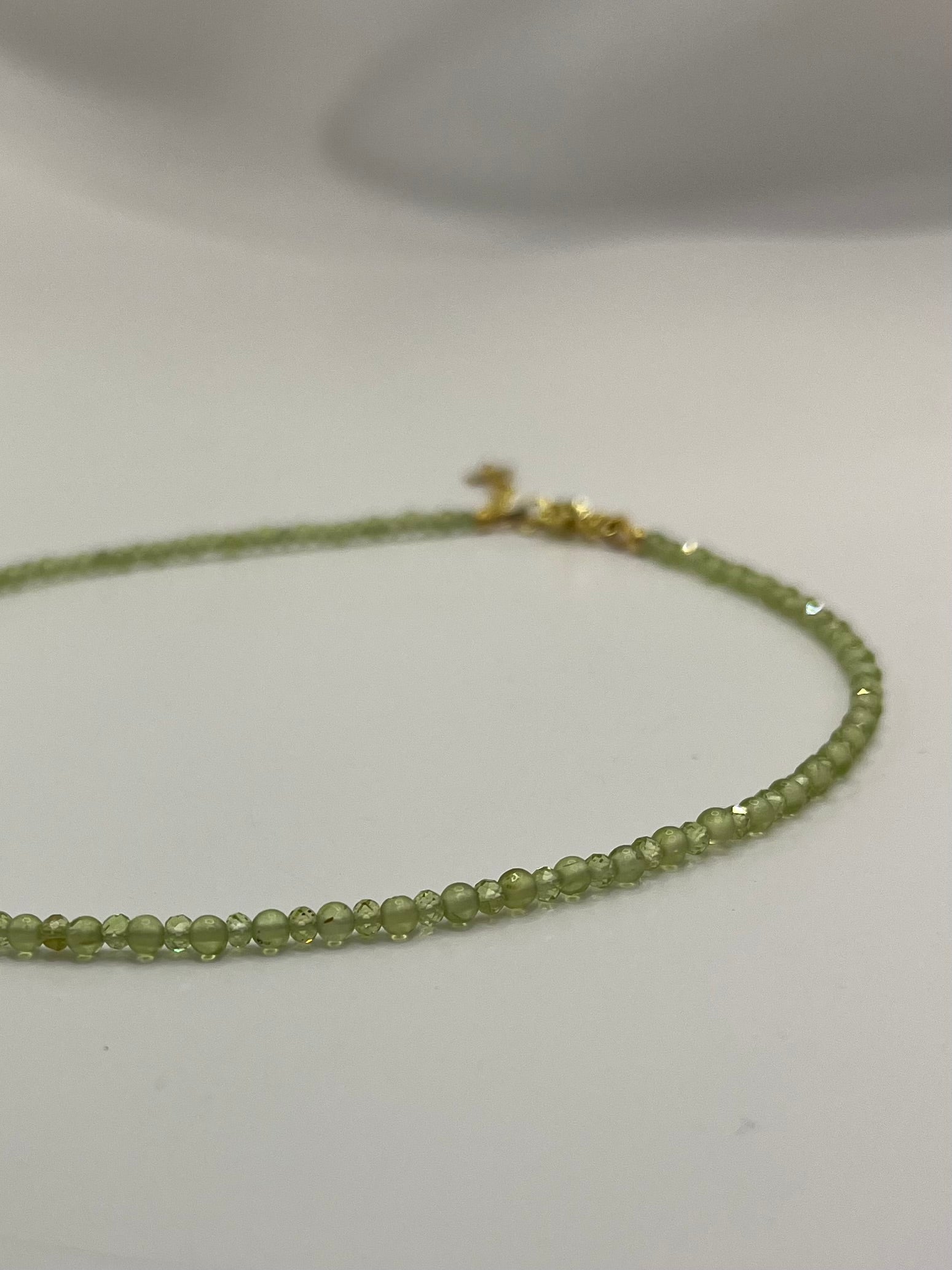 Peridot Necklace: 18K Gold Plated clasp