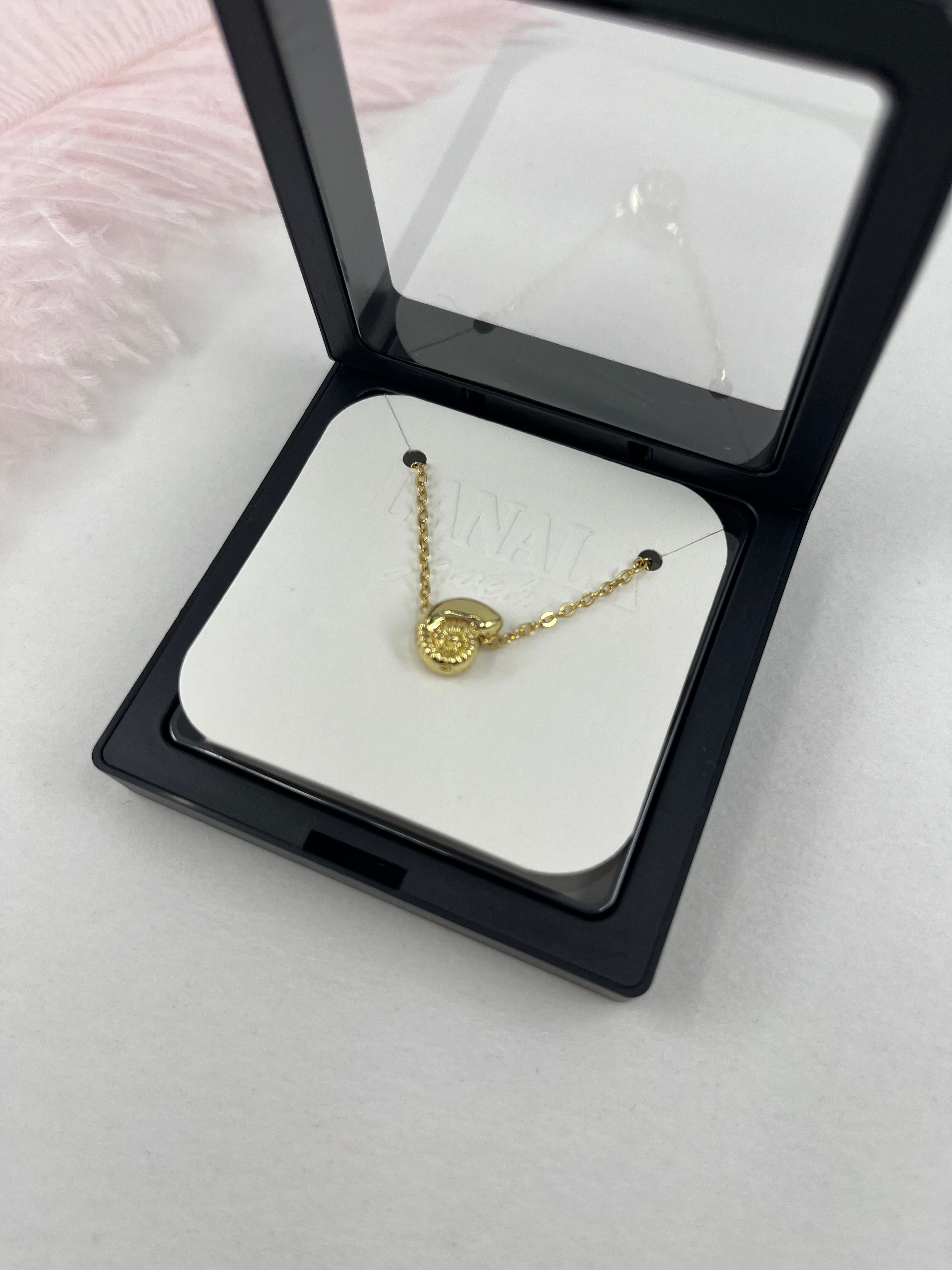 Necklace with 14K Gold shell pendant