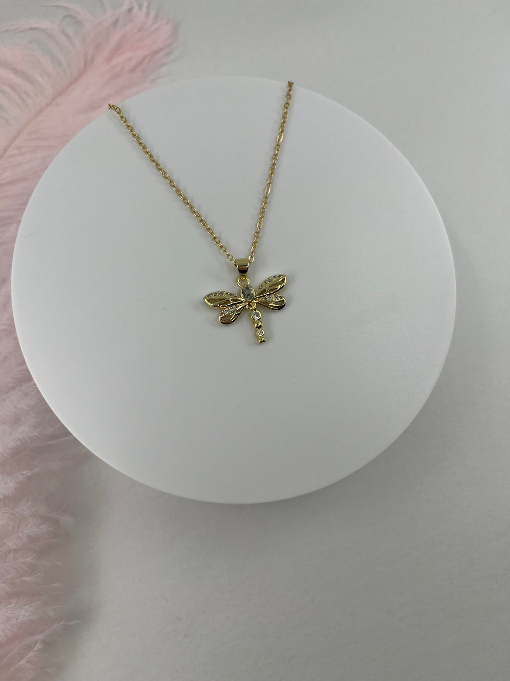 Dragonfly Choker Necklace, Real 18K Gold Plated