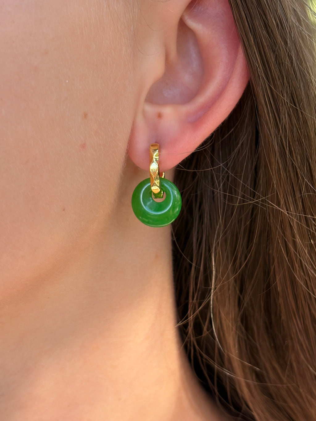 Malaysia Jade Donut Earrings and Necklace