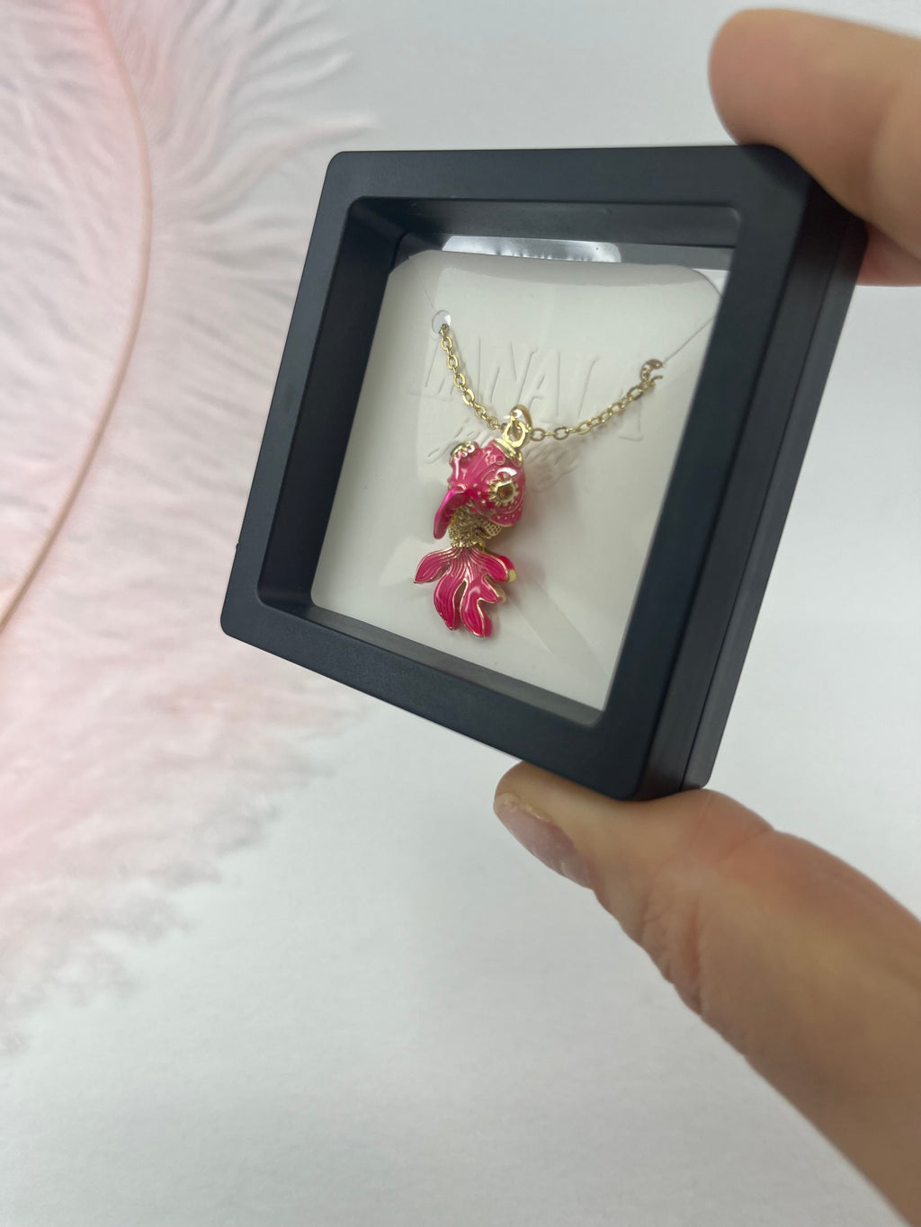 Fish enamel choker necklace, 18k gold plated