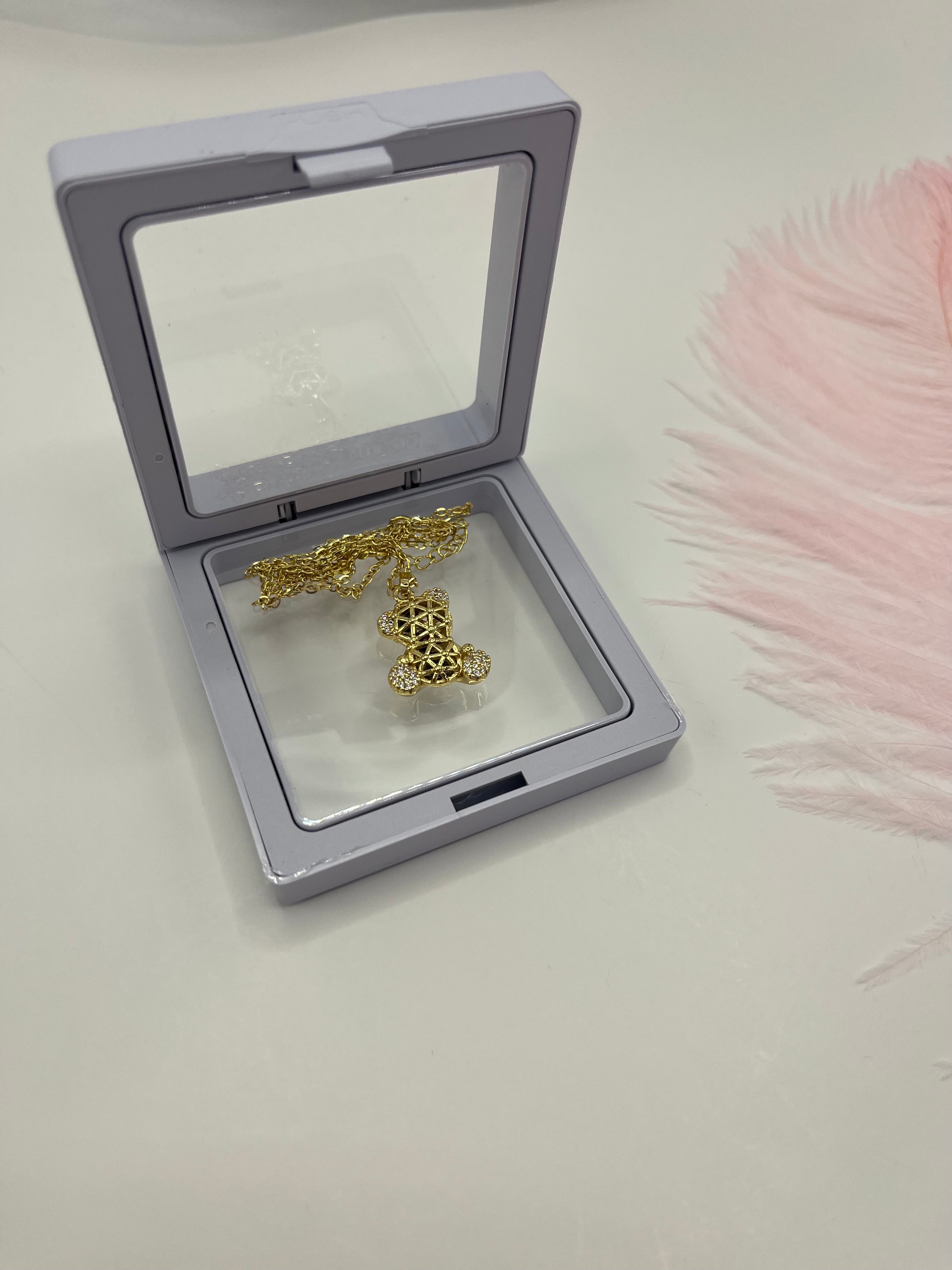 Teddy Bear Necklace, pendant  Real 16K Gold Plated