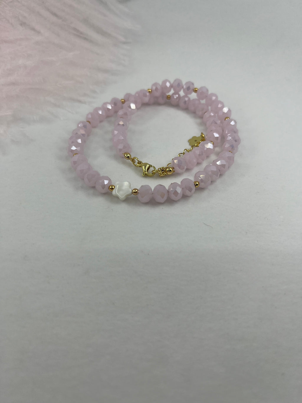 Pink Crystal Choker Necklace – 18K Gold Plated clasp