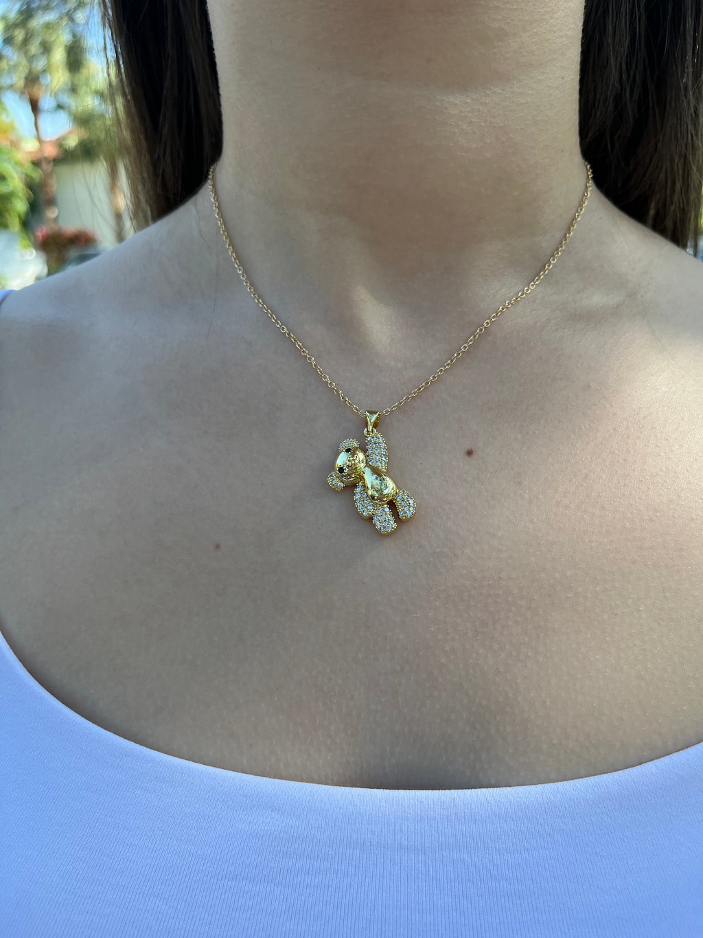 Teddy Bear Necklace, pendant  Real 16K Gold Plated