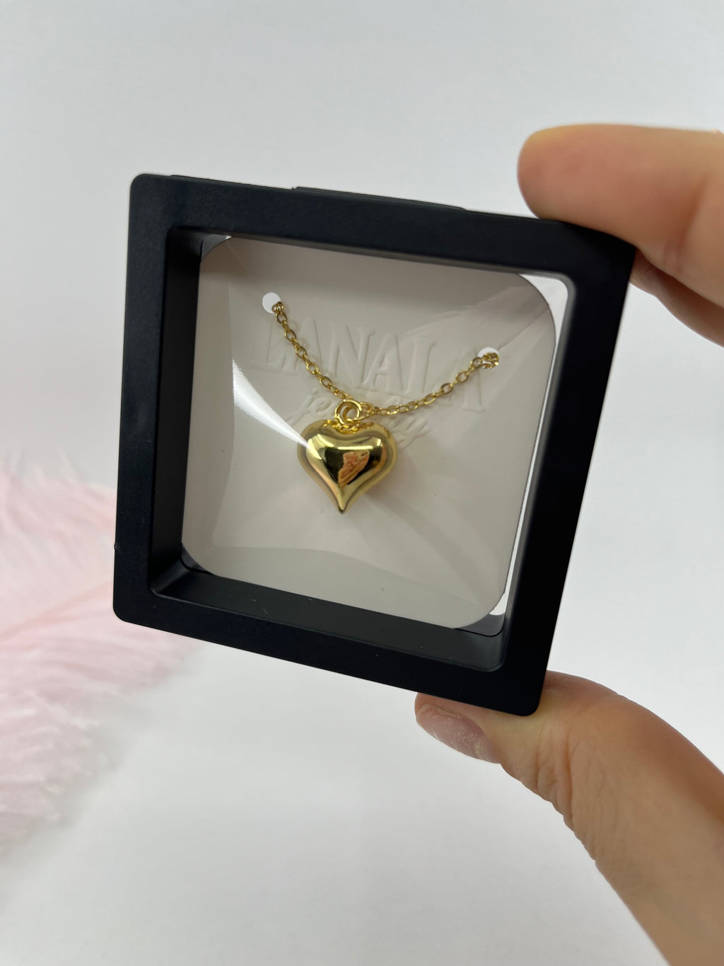 Gold Heart Necklace, Real 18K Gold Plated