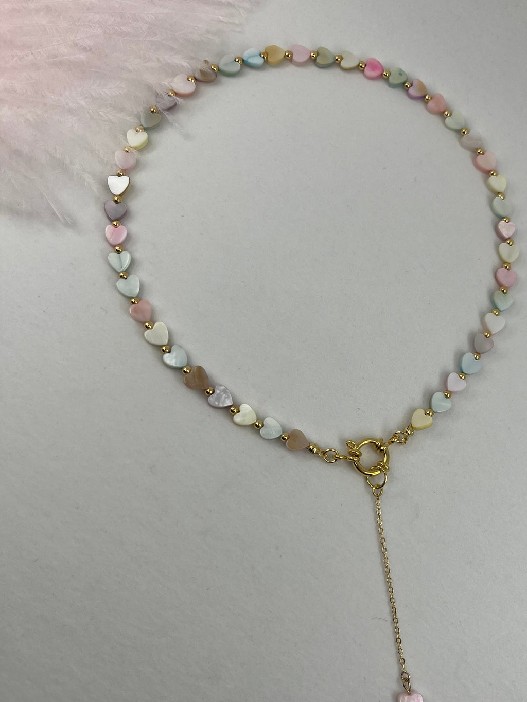 Heart Shell necklace with earrings