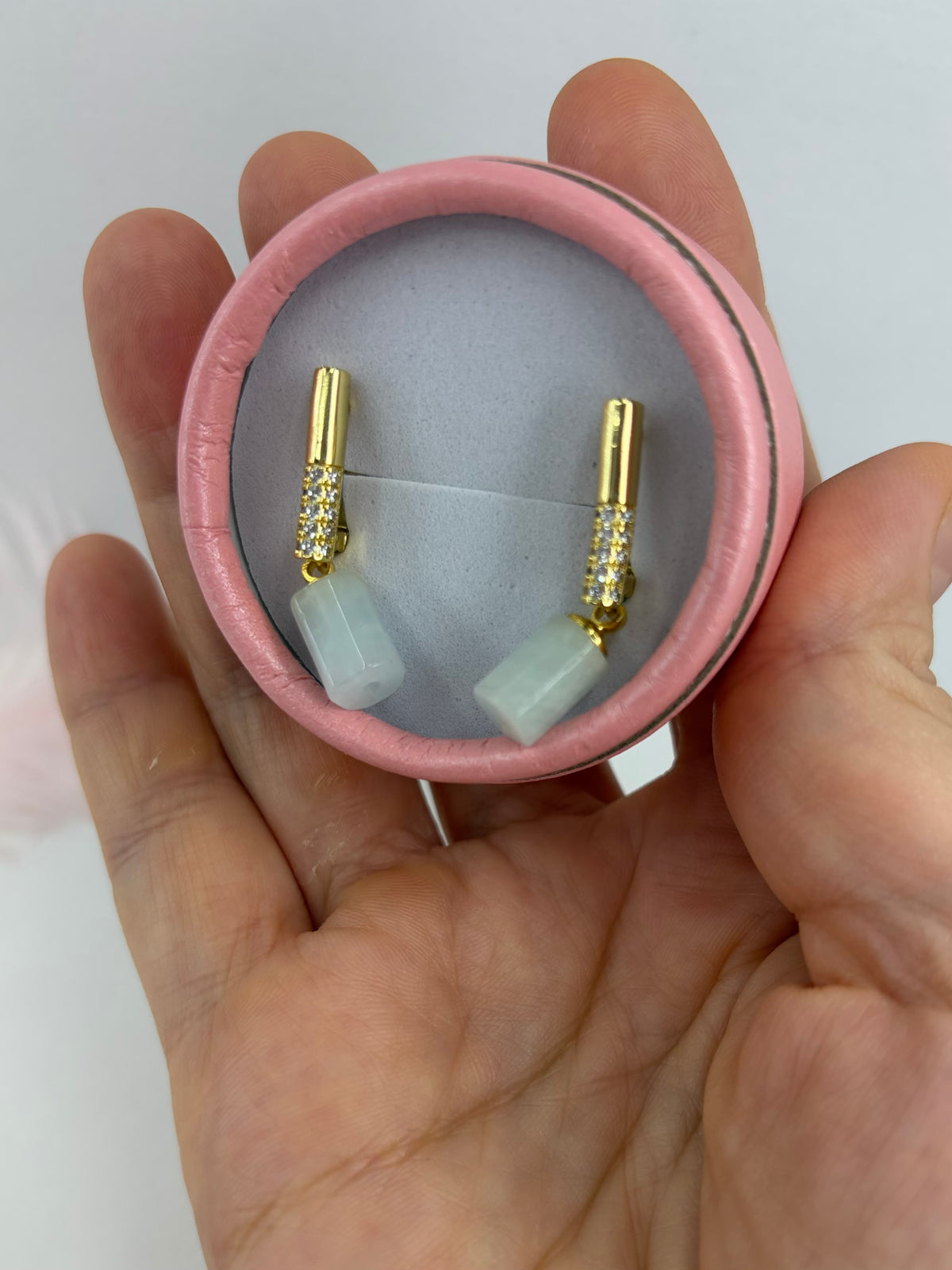 Aquamarine Drop Zirconia Earrings, 18K gold plated