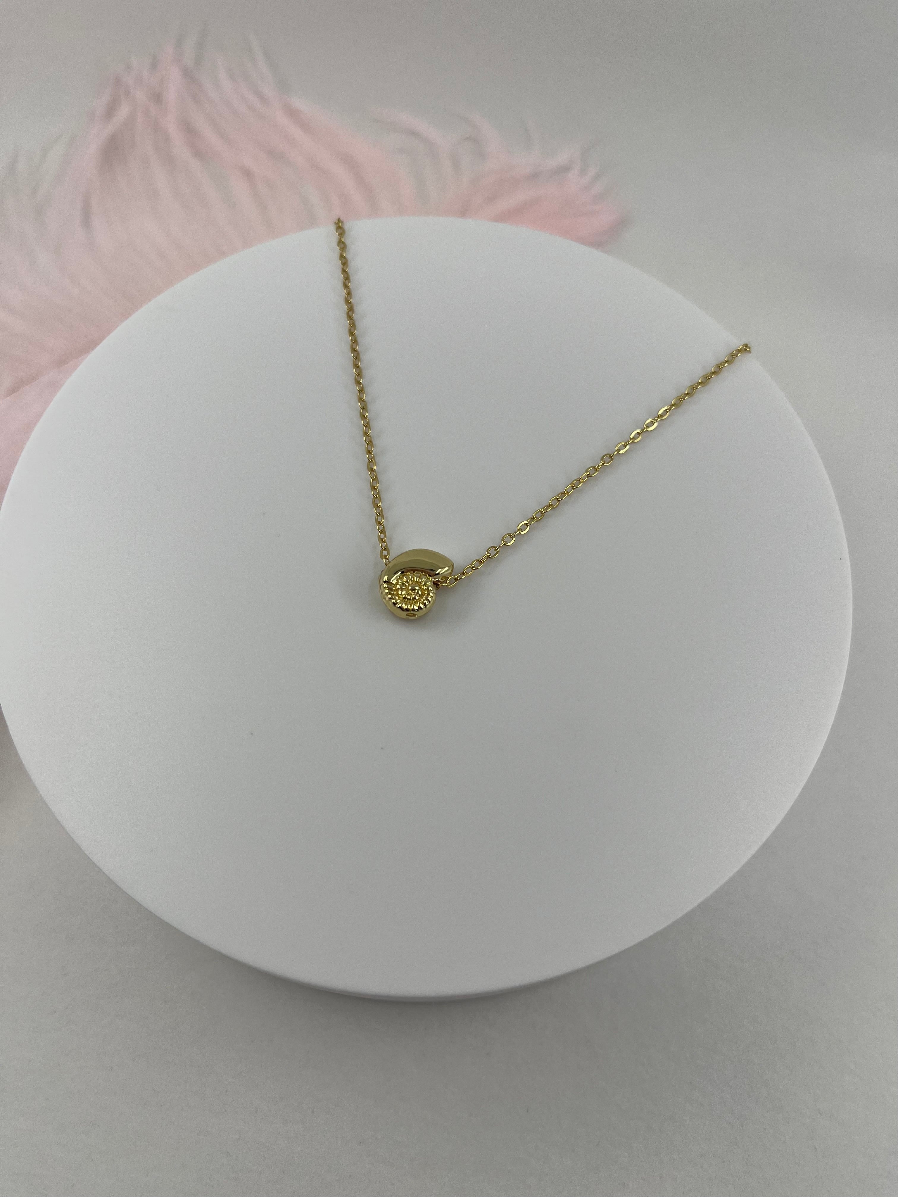 Necklace with 14K Gold shell pendant