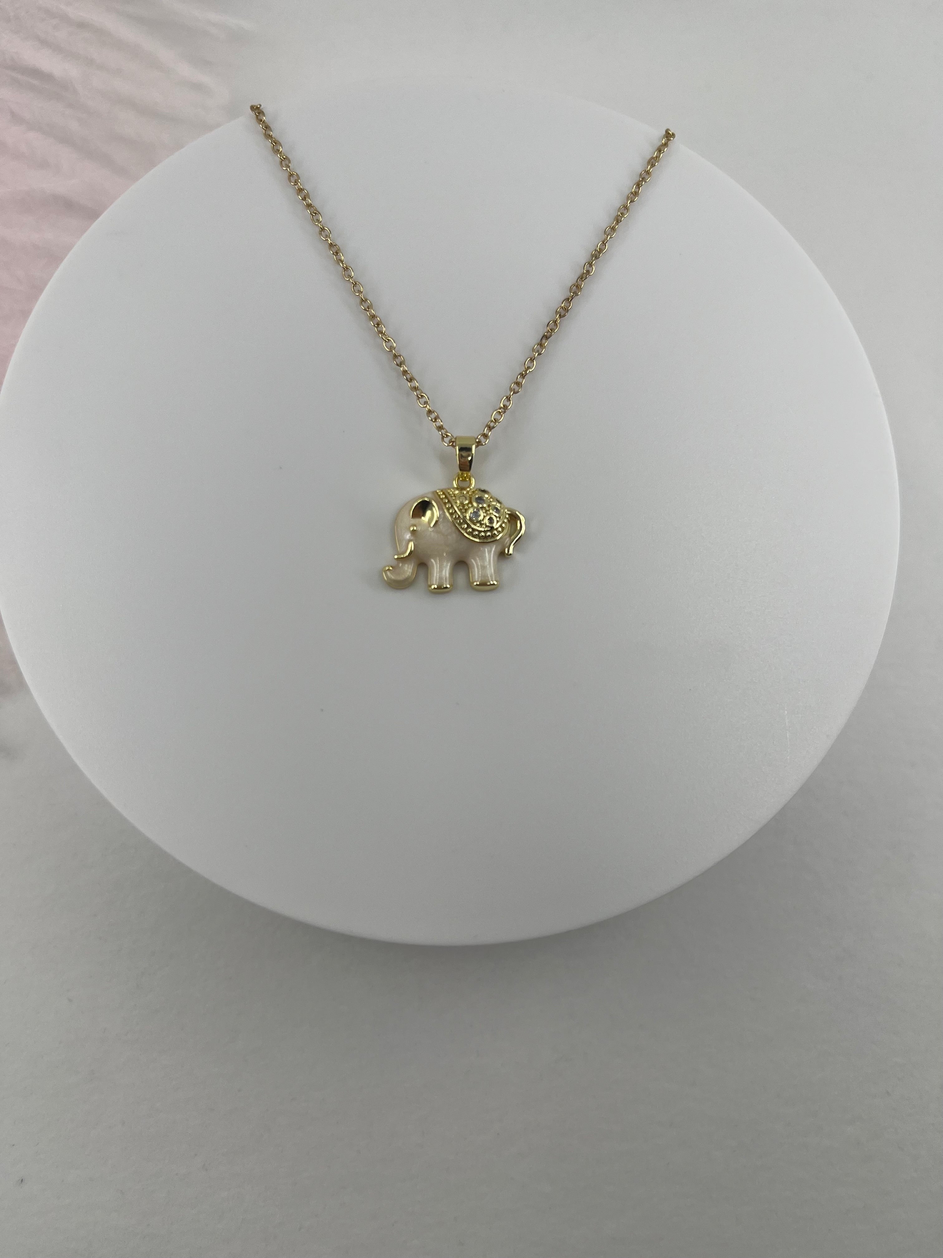 Elephant choker necklace, 18k gold plated
