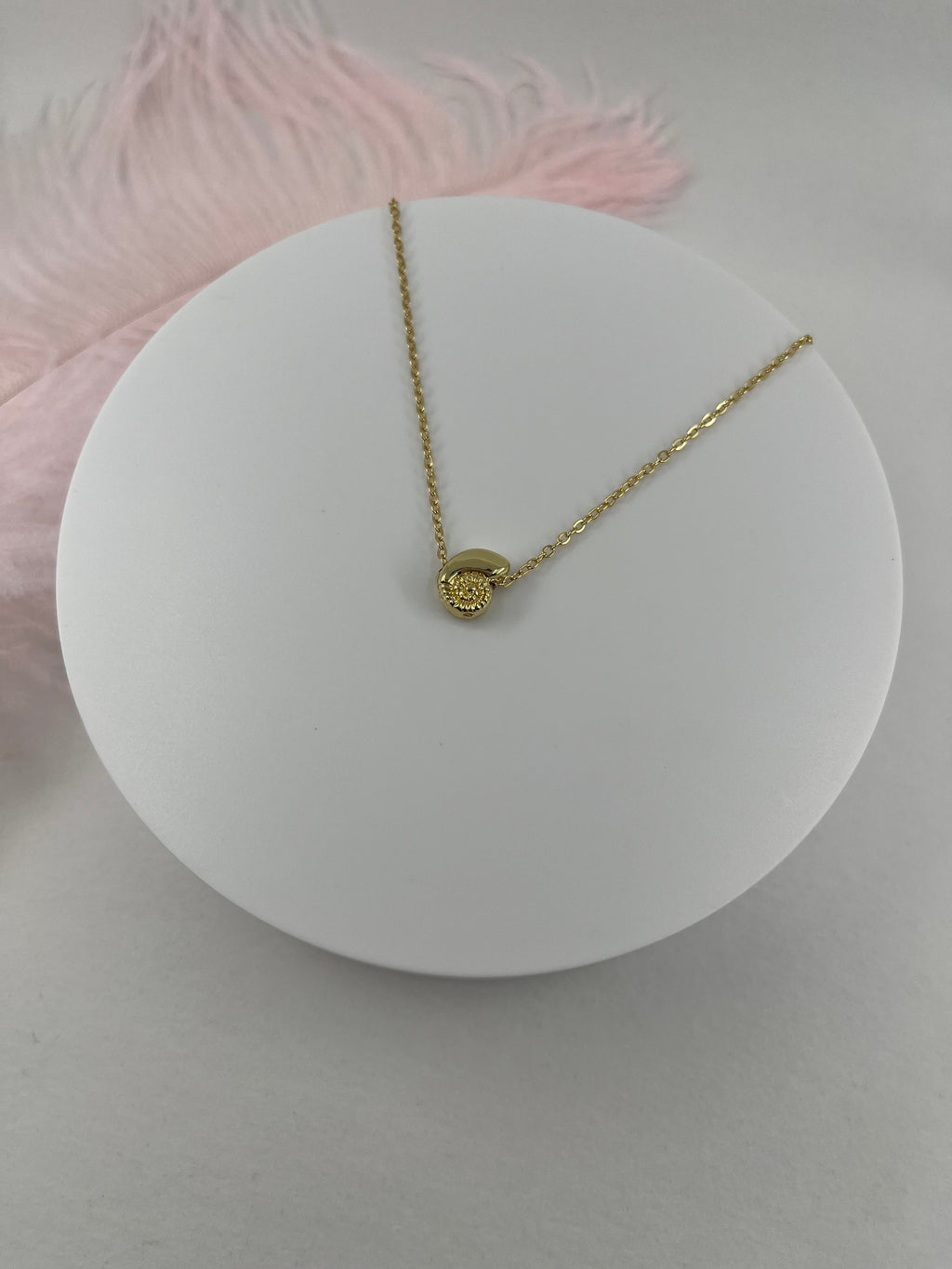 Necklace with 14K Gold shell pendant